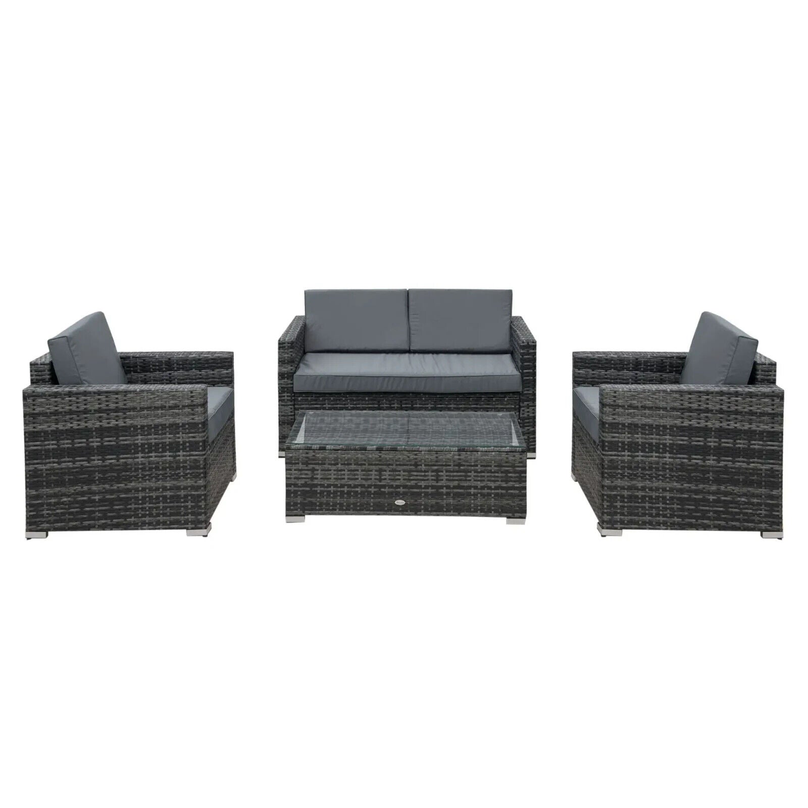 4 Piece Rattan Sofa Set with Chairs and Table Patio Wicker Garden Furniture Set - Home and Garden Furniture Shop - #rustic - furniture#