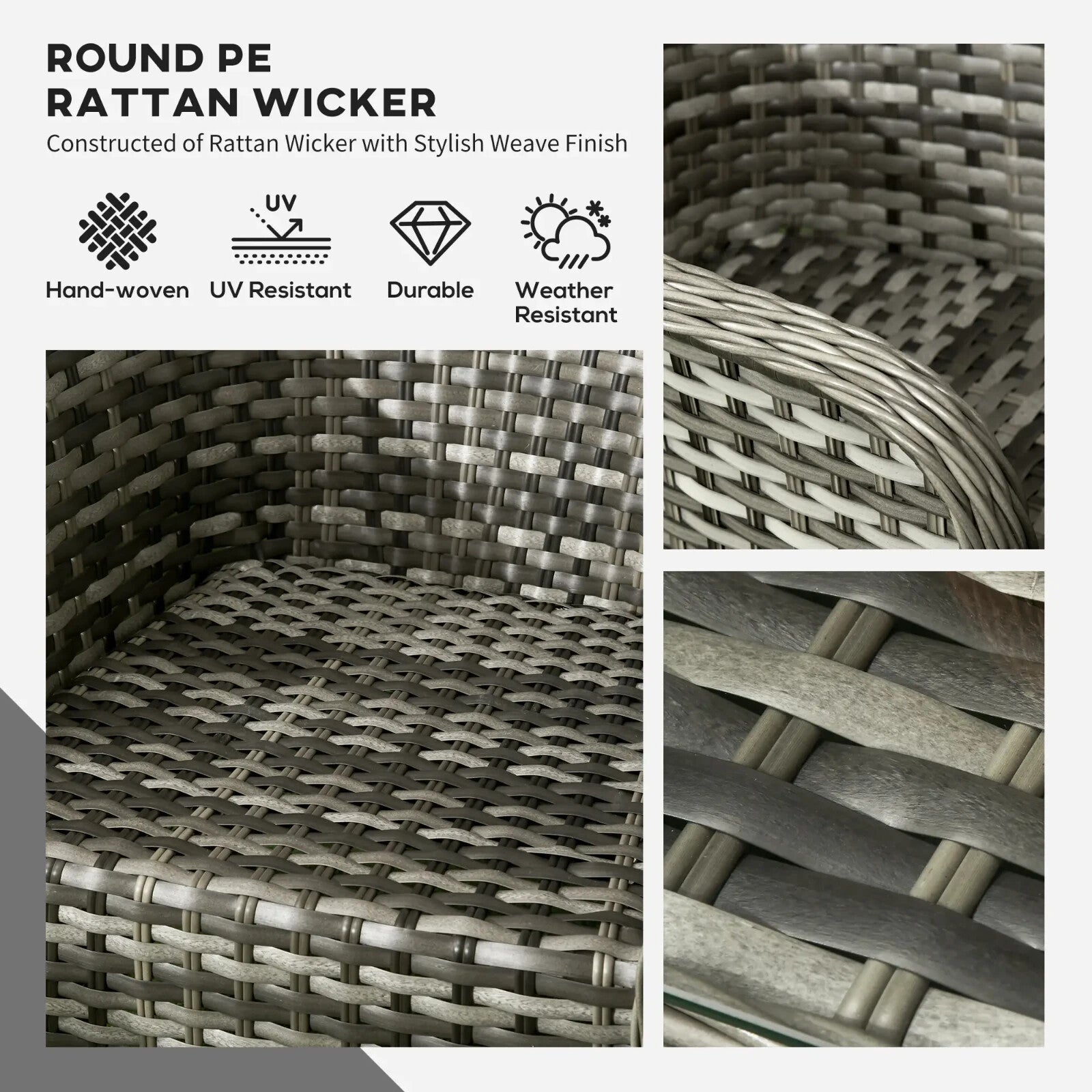 4 Piece Rattan Wicker Garden Sofa Set Outdoor Patio Furniture w/ Cushions Table - Home and Garden Furniture Shop - rustic - furniture