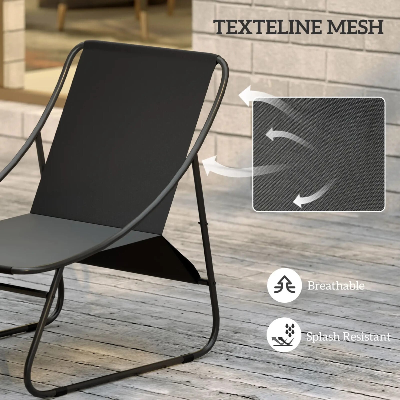 4 Seater Garden Furniture Set with Sofa Chairs & Coffee Table Outdoor Grey Black - Home and Garden Furniture Shop - rustic - furniture