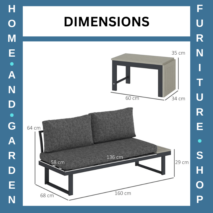 4 Seater L - Shaped Aluminium Garden Furniture Set with Loveseats and Coffee Table - Home and Garden Furniture Shop - rustic - furniture