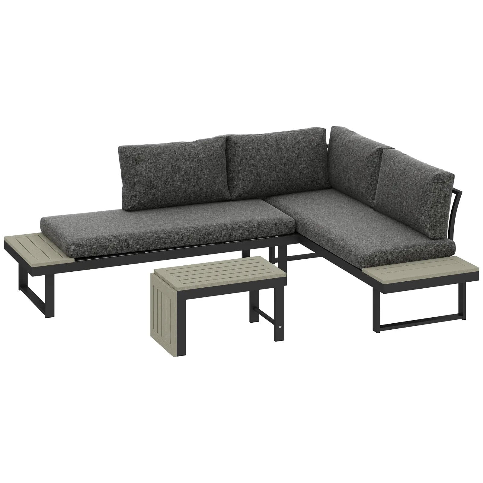 4 Seater L - Shaped Aluminium Garden Furniture Set with Loveseats and Coffee Table - Home and Garden Furniture Shop - rustic - furniture
