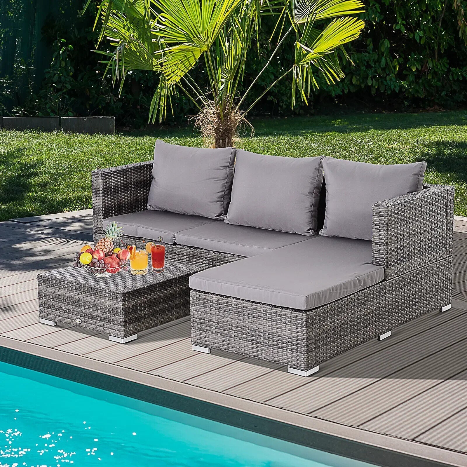 4 Seater Outdoor PE Rattan Garden Furniture Set for Patio Lounge or Dining Area - Home and Garden Furniture Shop - #rustic - furniture#