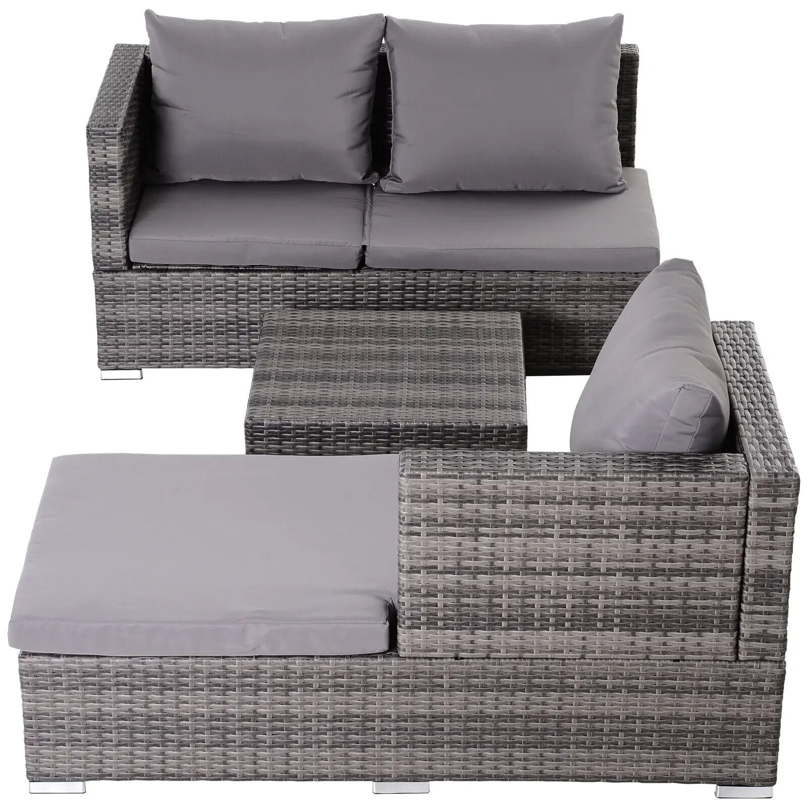4 Seater Outdoor PE Rattan Garden Furniture Set for Patio Lounge or Dining Area - Home and Garden Furniture Shop - #rustic - furniture#