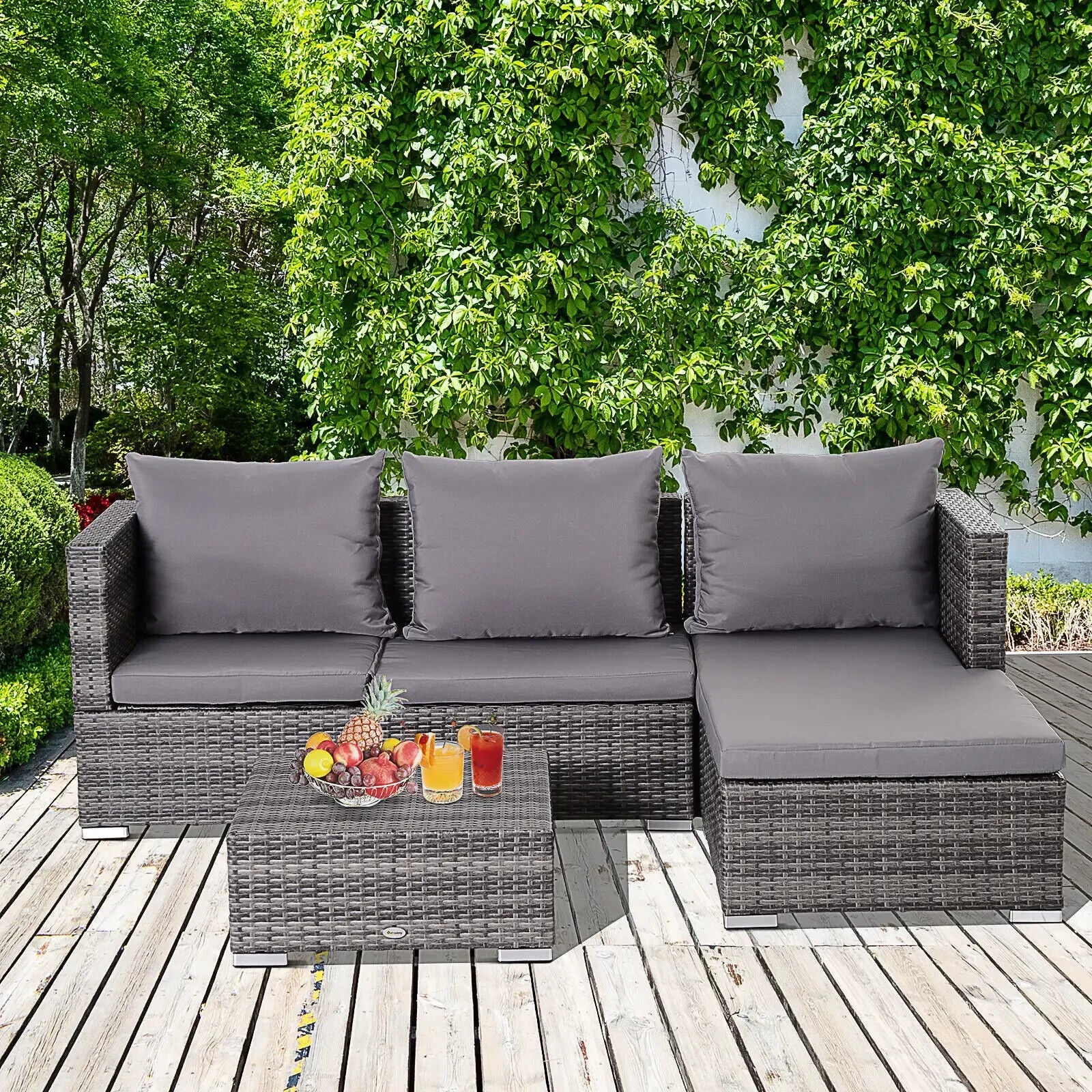 4 Seater Outdoor PE Rattan Garden Furniture Set for Patio Lounge or Dining Area - Home and Garden Furniture Shop - #rustic - furniture#