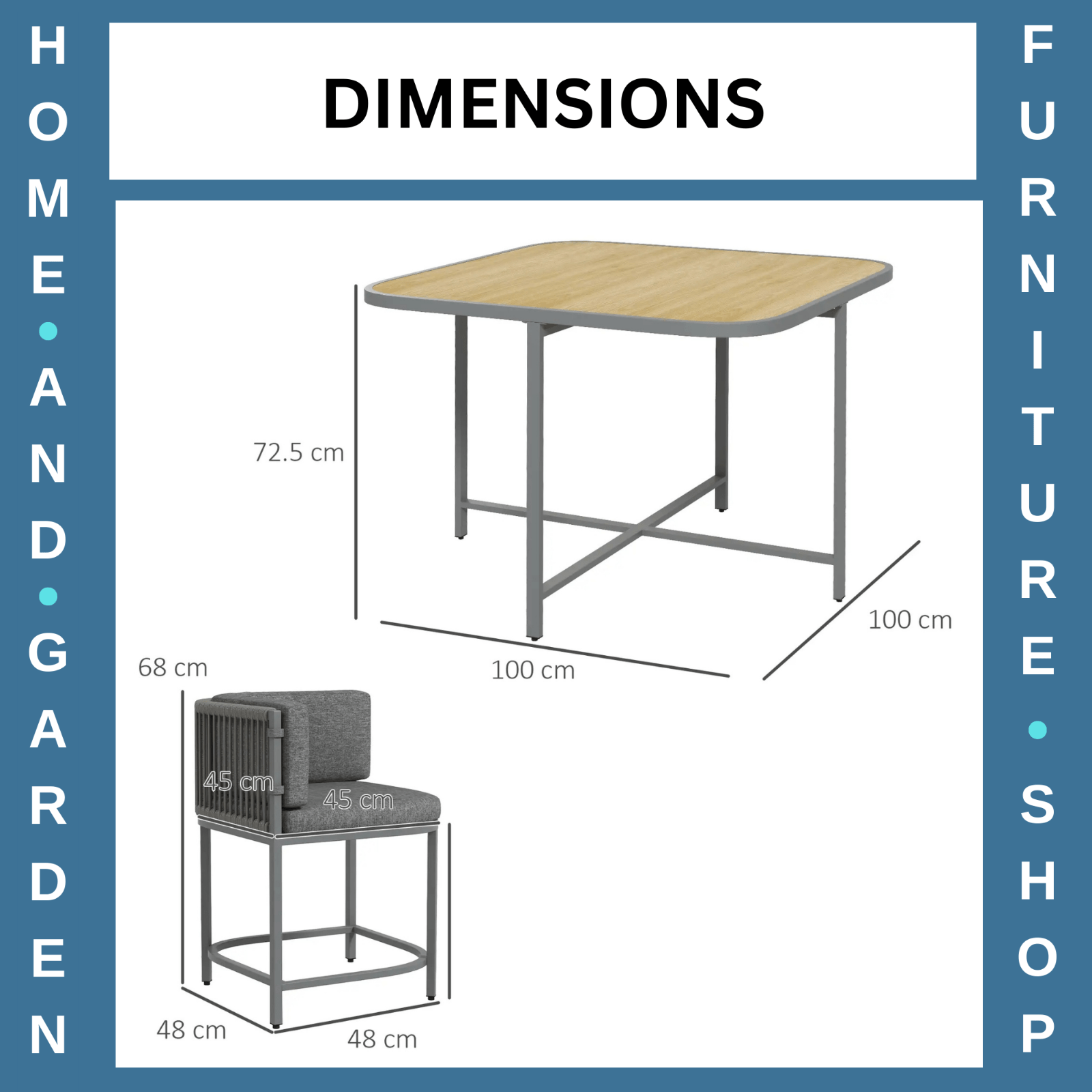 4 - Seater Rattan Dining Set with Cushions and Space - saving Design for Garden Grey - Home and Garden Furniture Shop - rustic - furniture