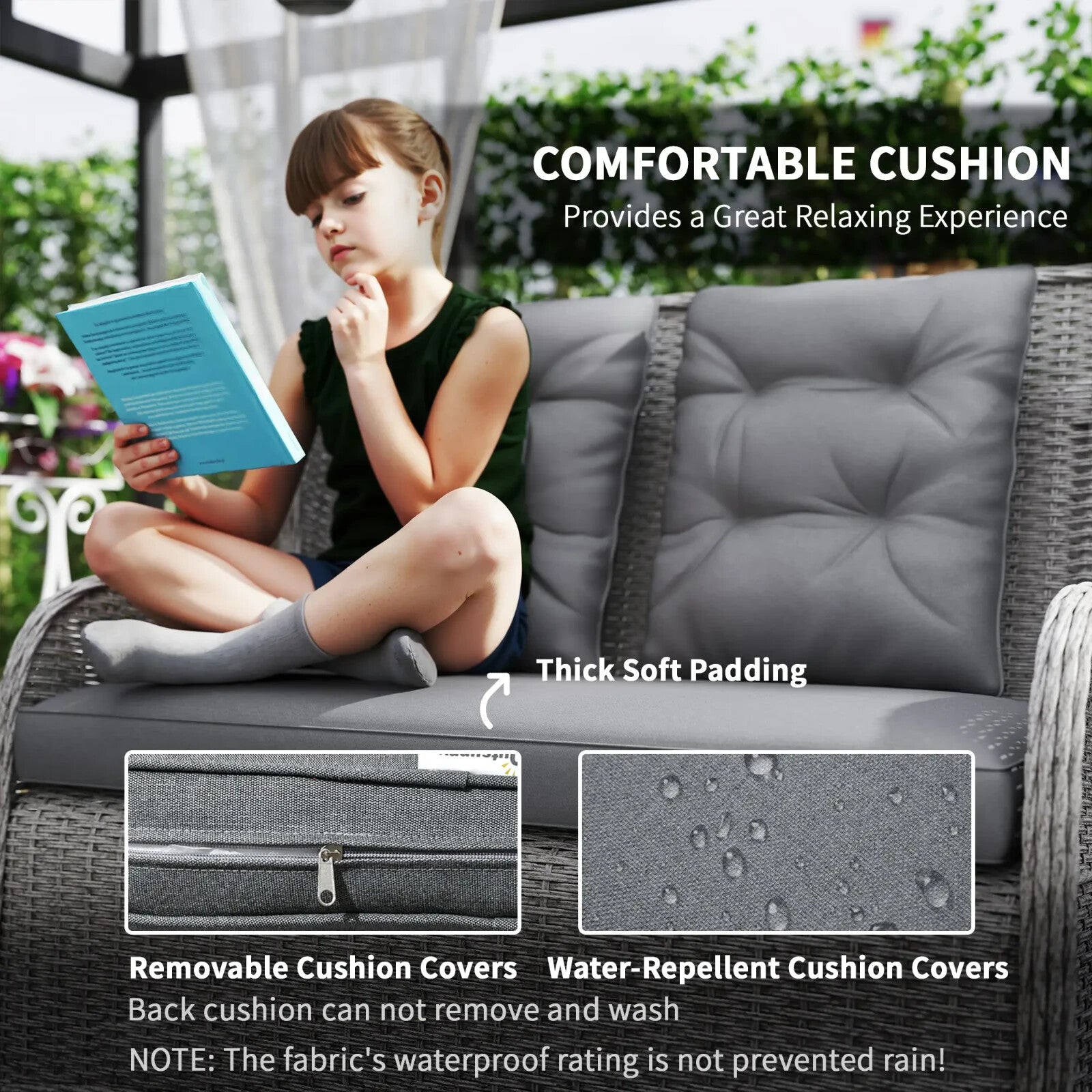 4 Seater Rattan Dining Sofa Set Wicker Furniture High Back Chairs with Cushions - Home and Garden Furniture Shop - rustic - furniture