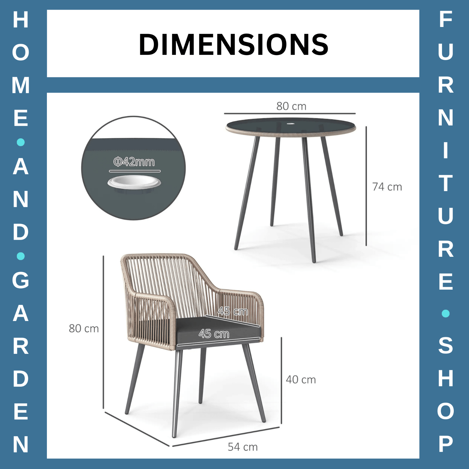 4 Seater Rattan Garden Dining Set with Table Chairs and Parasol Hole for Patio - Home and Garden Furniture Shop - rustic - furniture