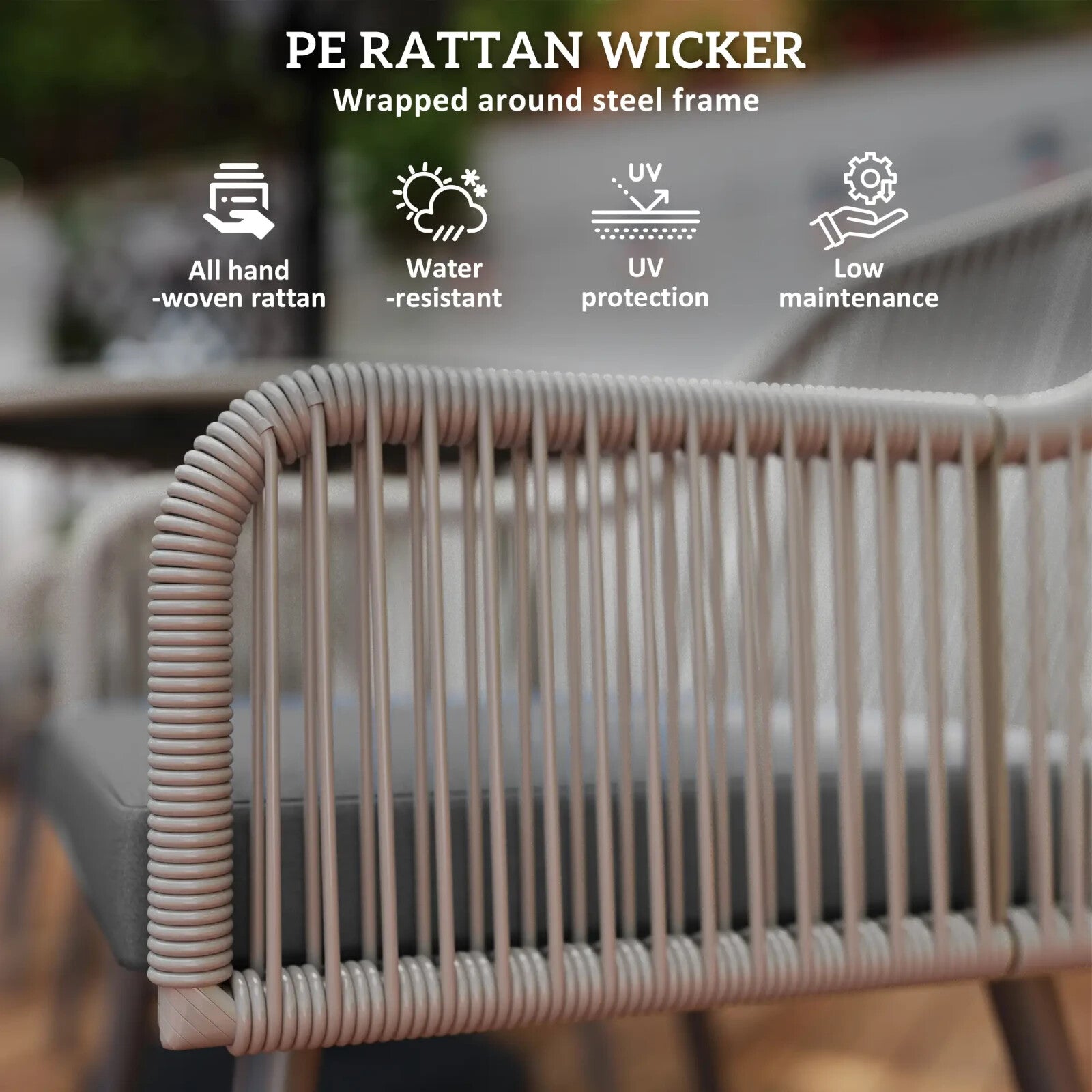 4 Seater Rattan Garden Dining Set with Table Chairs and Parasol Hole for Patio - Home and Garden Furniture Shop - rustic - furniture