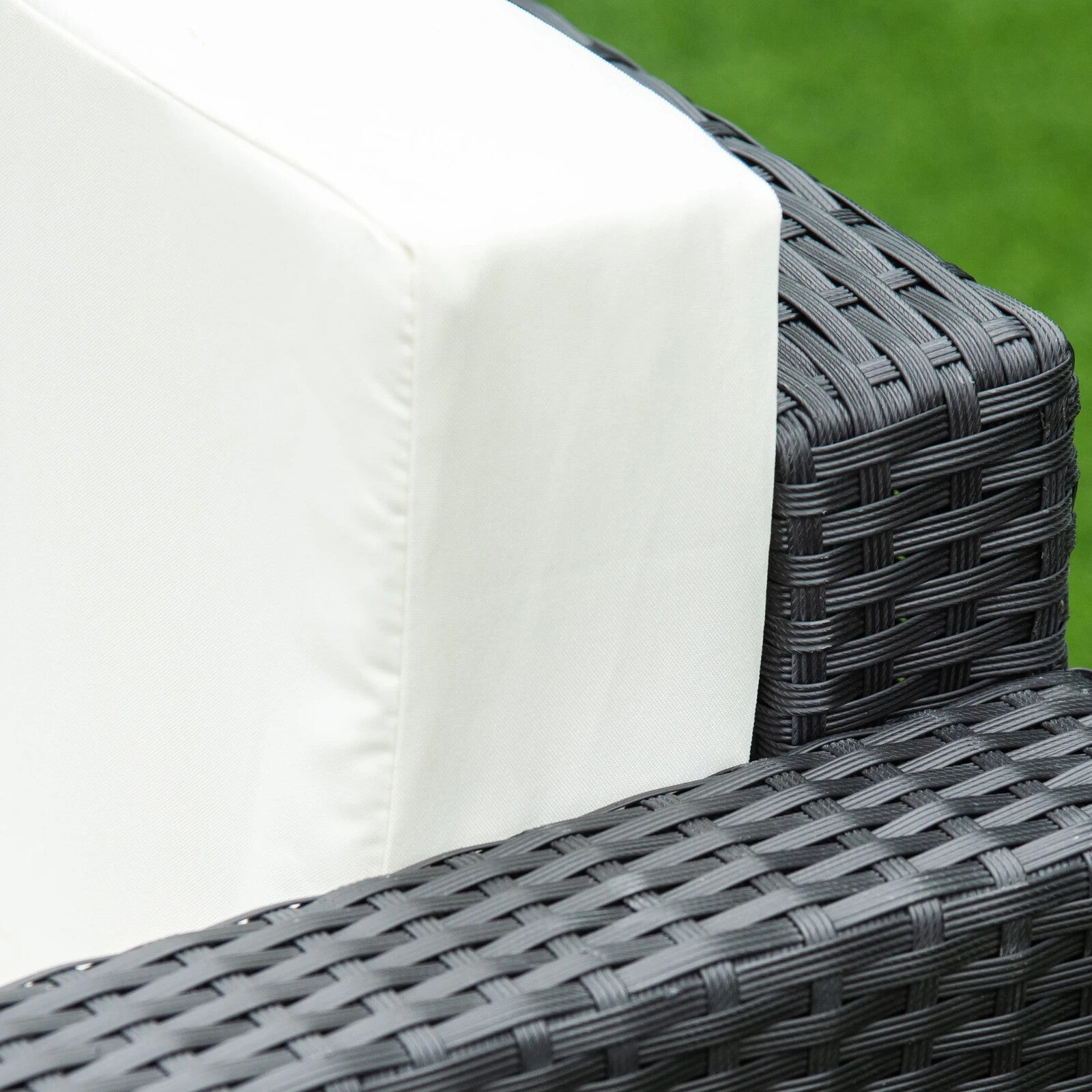 4 - Seater Rattan Garden Furniture Sofa Set with Cushions and Table Outdoor Black - Home and Garden Furniture Shop - rustic - furniture