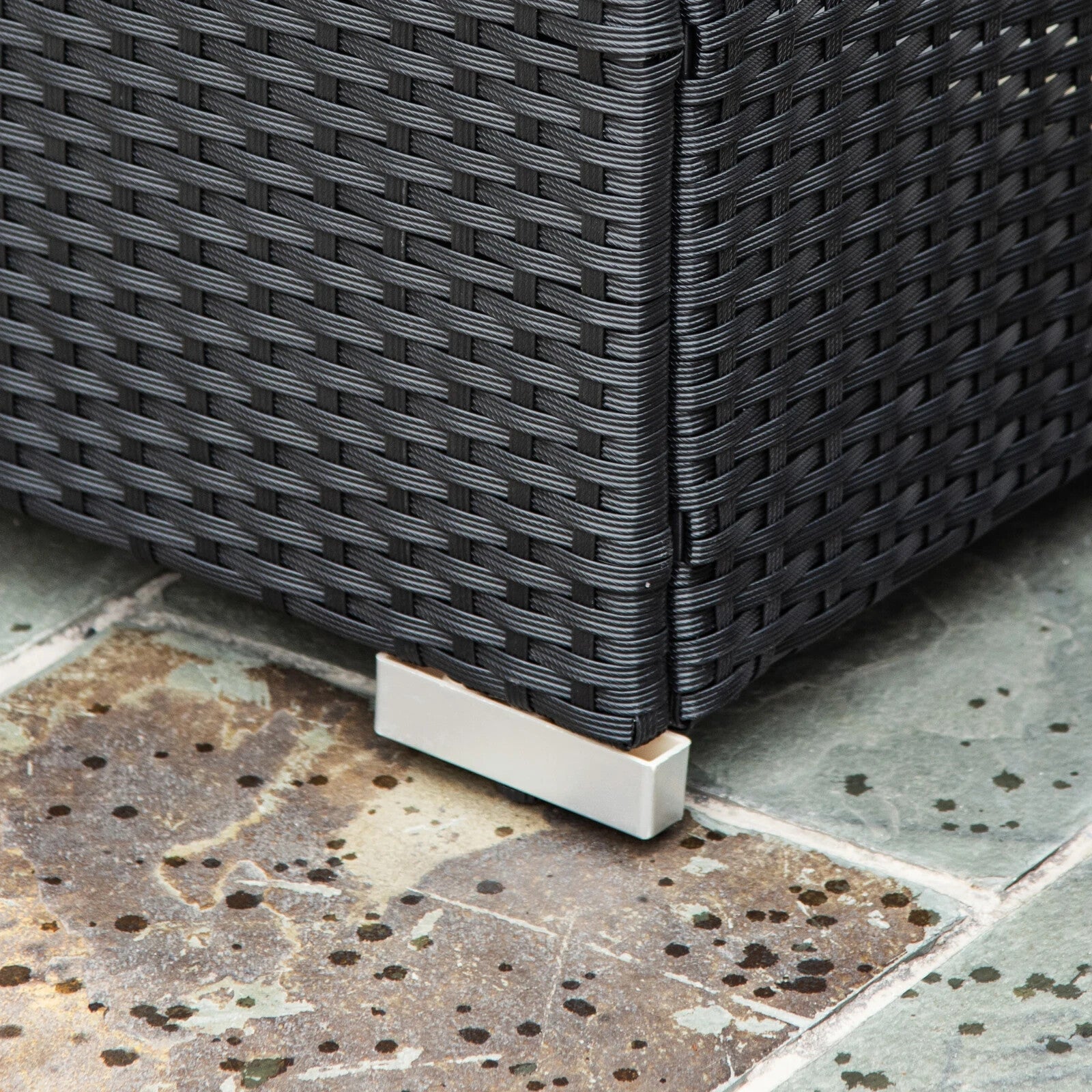 4 - Seater Rattan Garden Furniture Sofa Set with Cushions and Table Outdoor Black - Home and Garden Furniture Shop - rustic - furniture