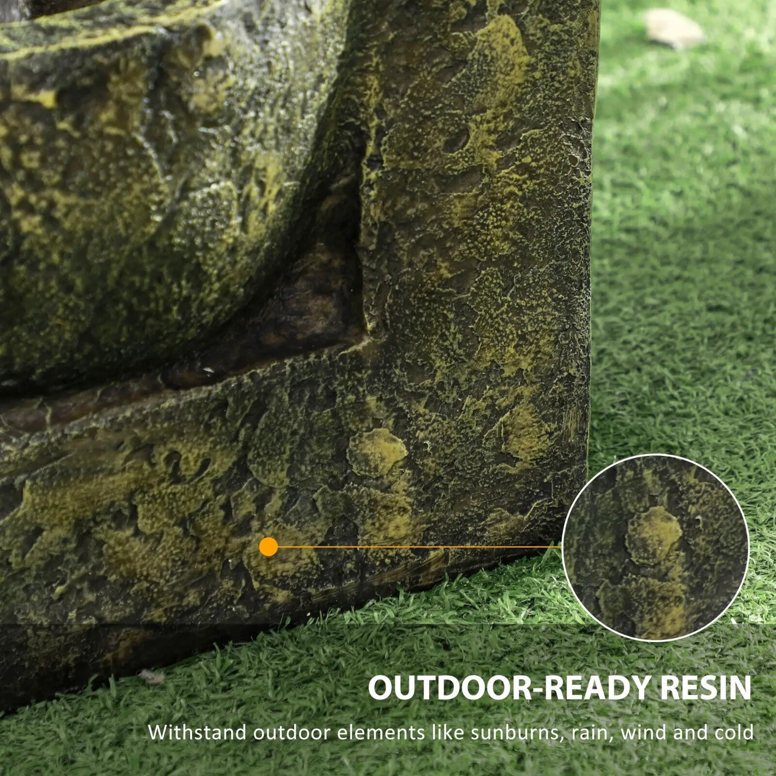 4 Tier Garden Water Feature Fountain with Stone Effect Bowls and Adjustable Flow - Home and Garden Furniture Shop - rustic - furniture