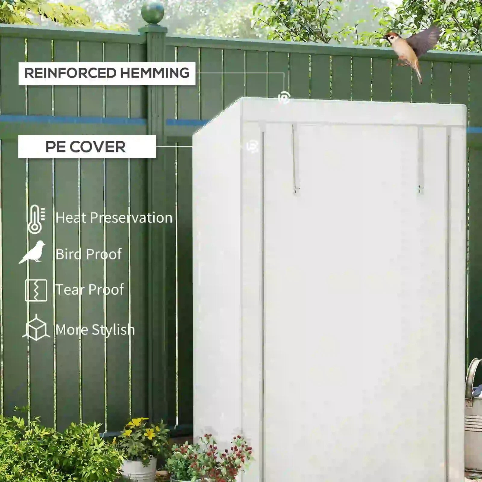 4 - Tier Lean - to Mini Greenhouse with Reinforced PE Cover Compact Plant Shelter - Home and Garden Furniture Shop - rustic - furniture