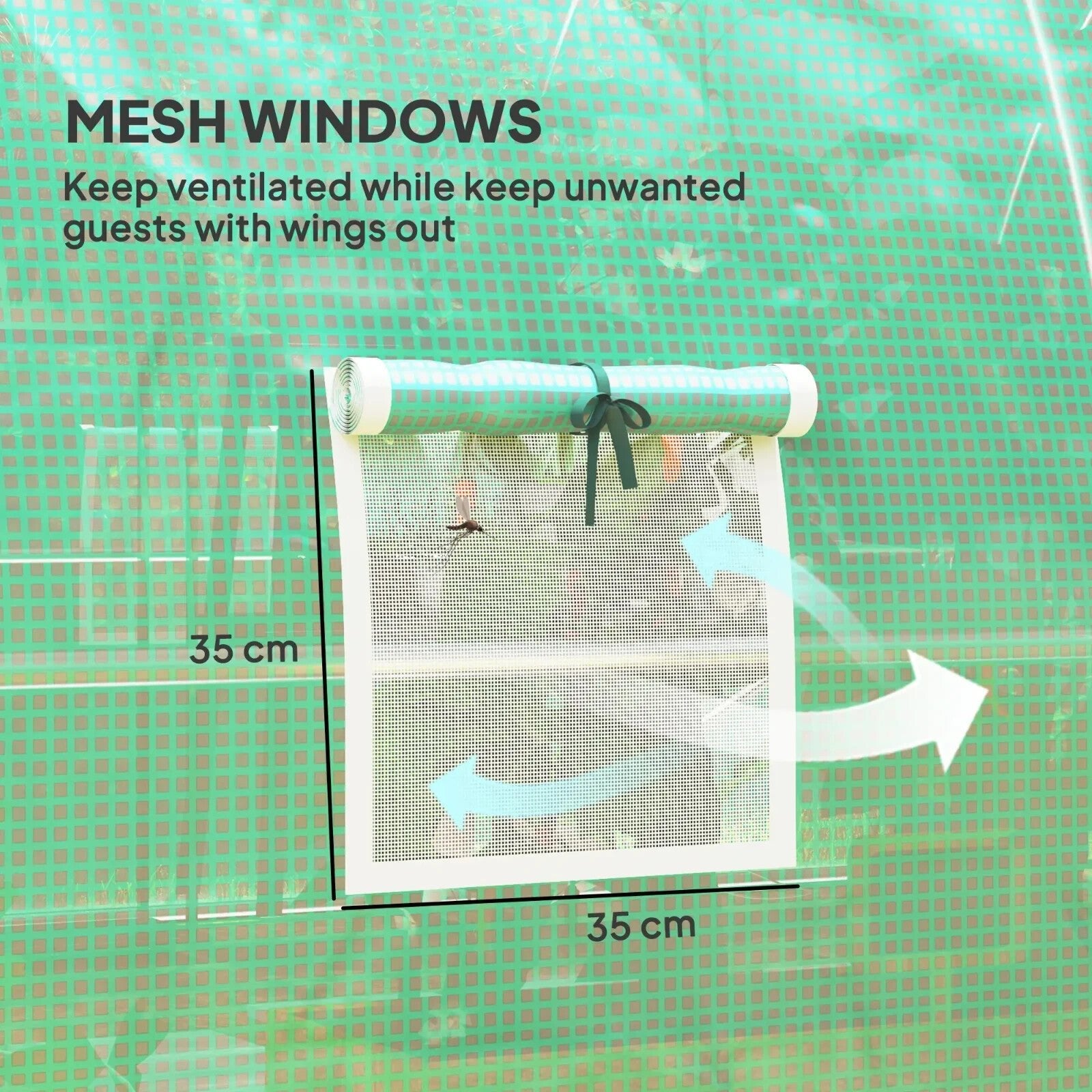 4 x 3 m Walk In Polytunnel Greenhouse with Doors Mesh Windows Tunnel Grow House - Home and Garden Furniture Shop - rustic - furniture