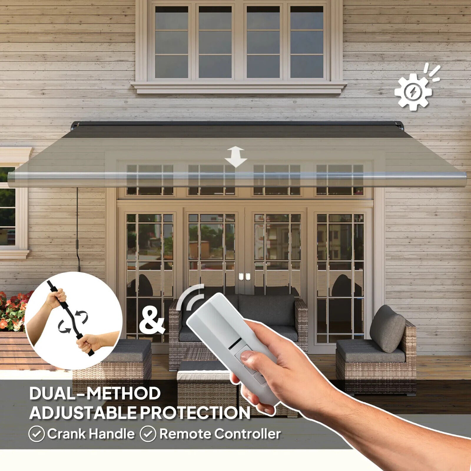 4 x 3m Electric Retractable Awning with Remote Full Cassette Garden Patio Canopy - Home and Garden Furniture Shop - #rustic - furniture#