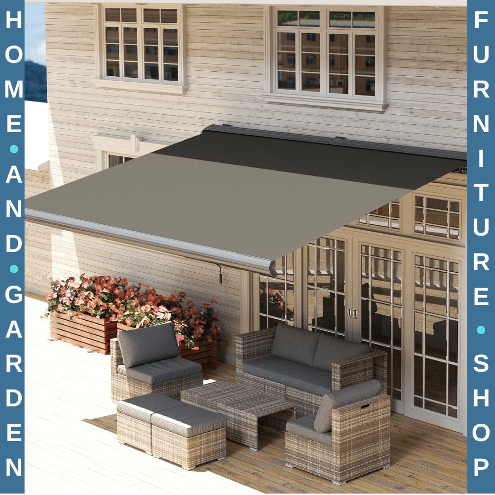 4 x 3m Electric Retractable Awning with Remote Full Cassette Garden Patio Canopy - Home and Garden Furniture Shop - #rustic - furniture#