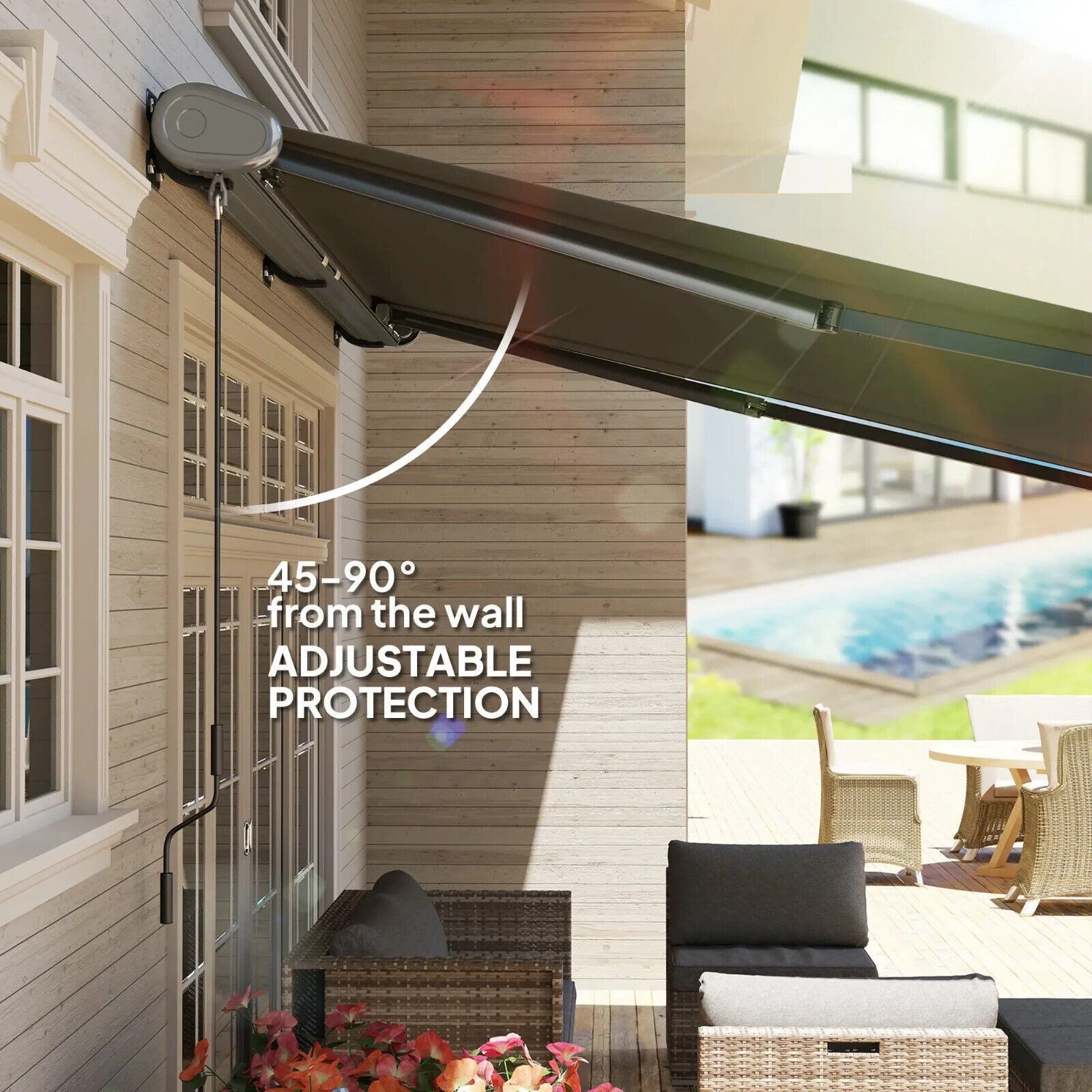4 x 3m Electric Retractable Awning with Remote Full Cassette Garden Patio Canopy - Home and Garden Furniture Shop - #rustic - furniture#