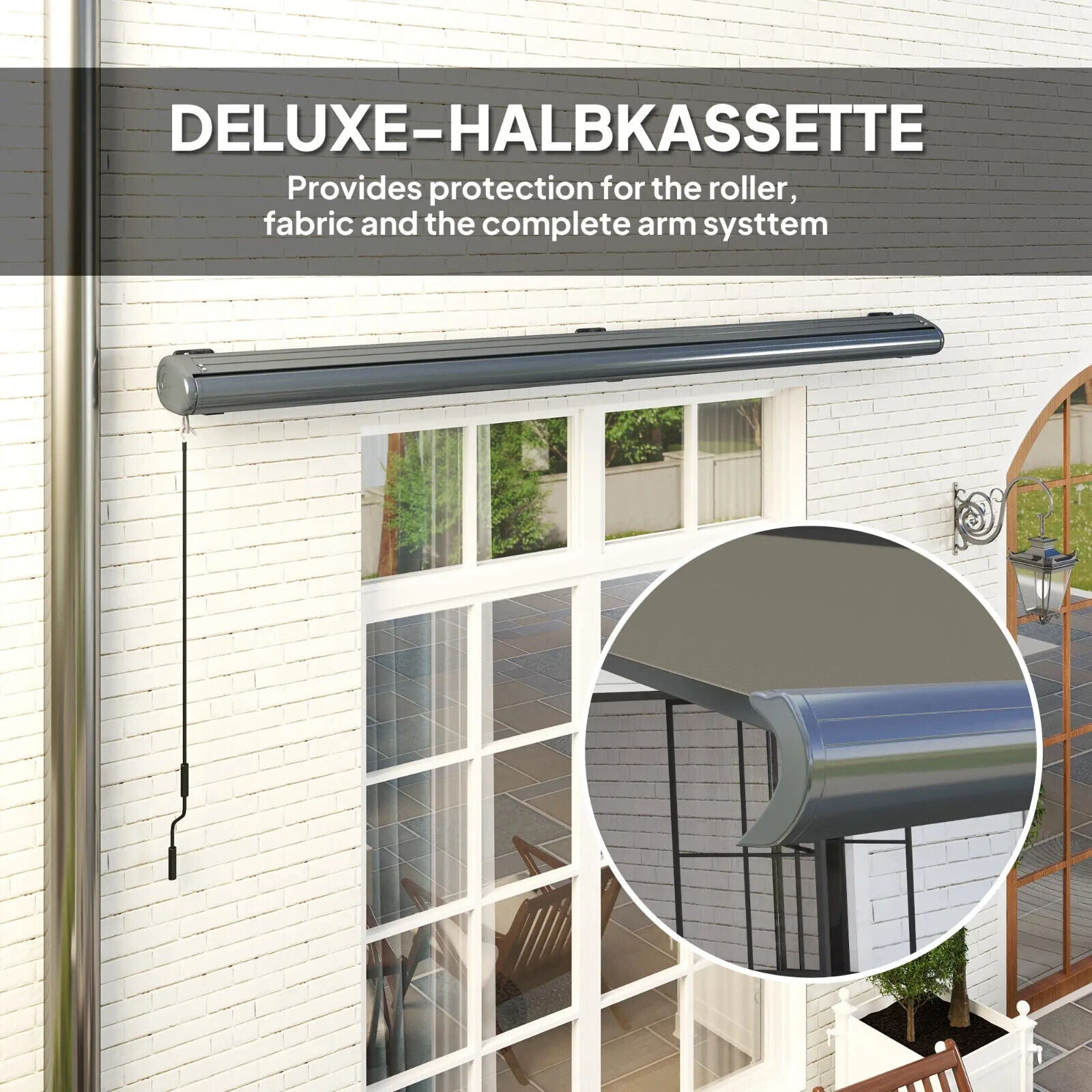 4 x 3m Electric Retractable Awning with Remote Full Cassette Garden Patio Canopy - Home and Garden Furniture Shop - #rustic - furniture#