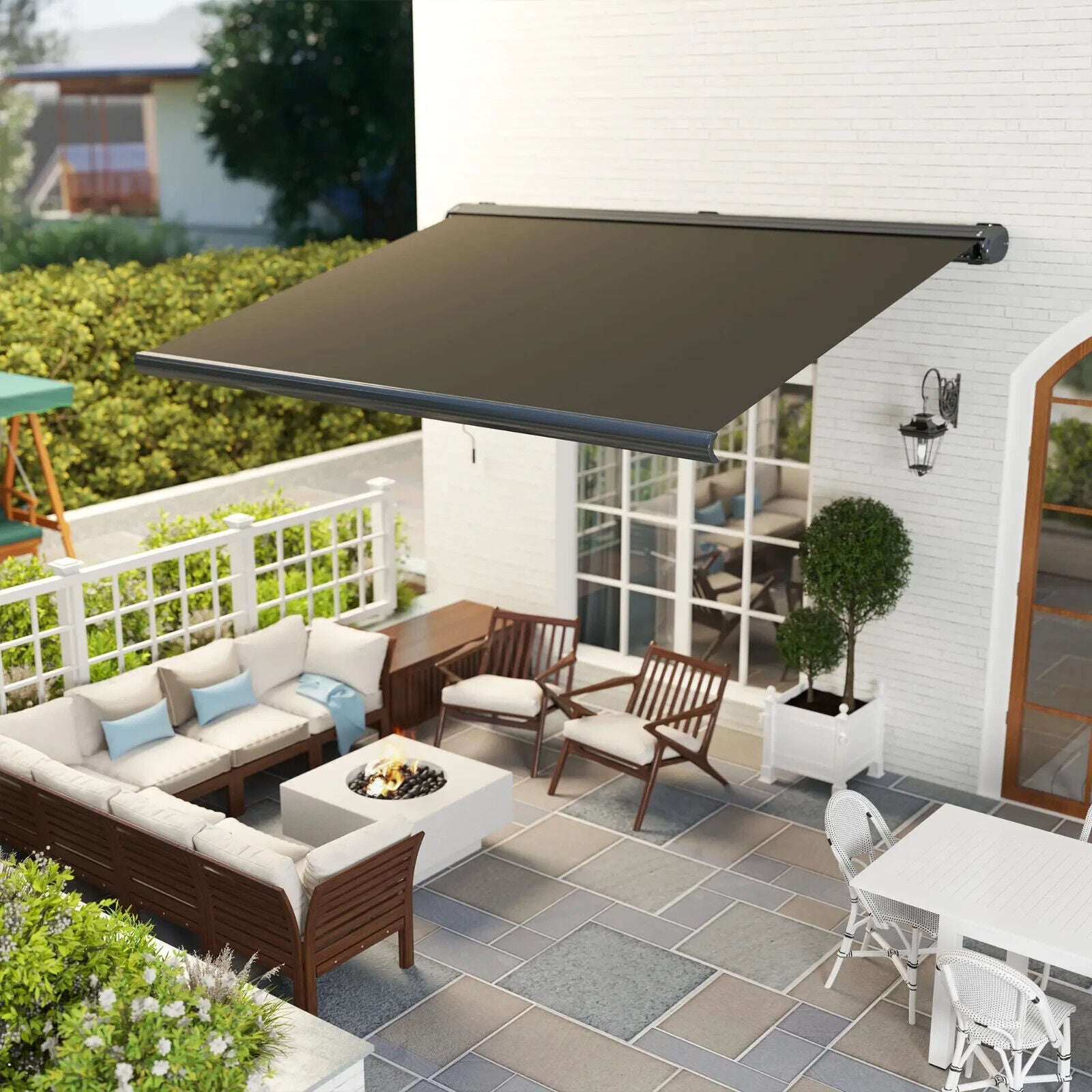 4 x 3m Electric Retractable Awning with Remote Full Cassette Garden Patio Canopy - Home and Garden Furniture Shop - #rustic - furniture#