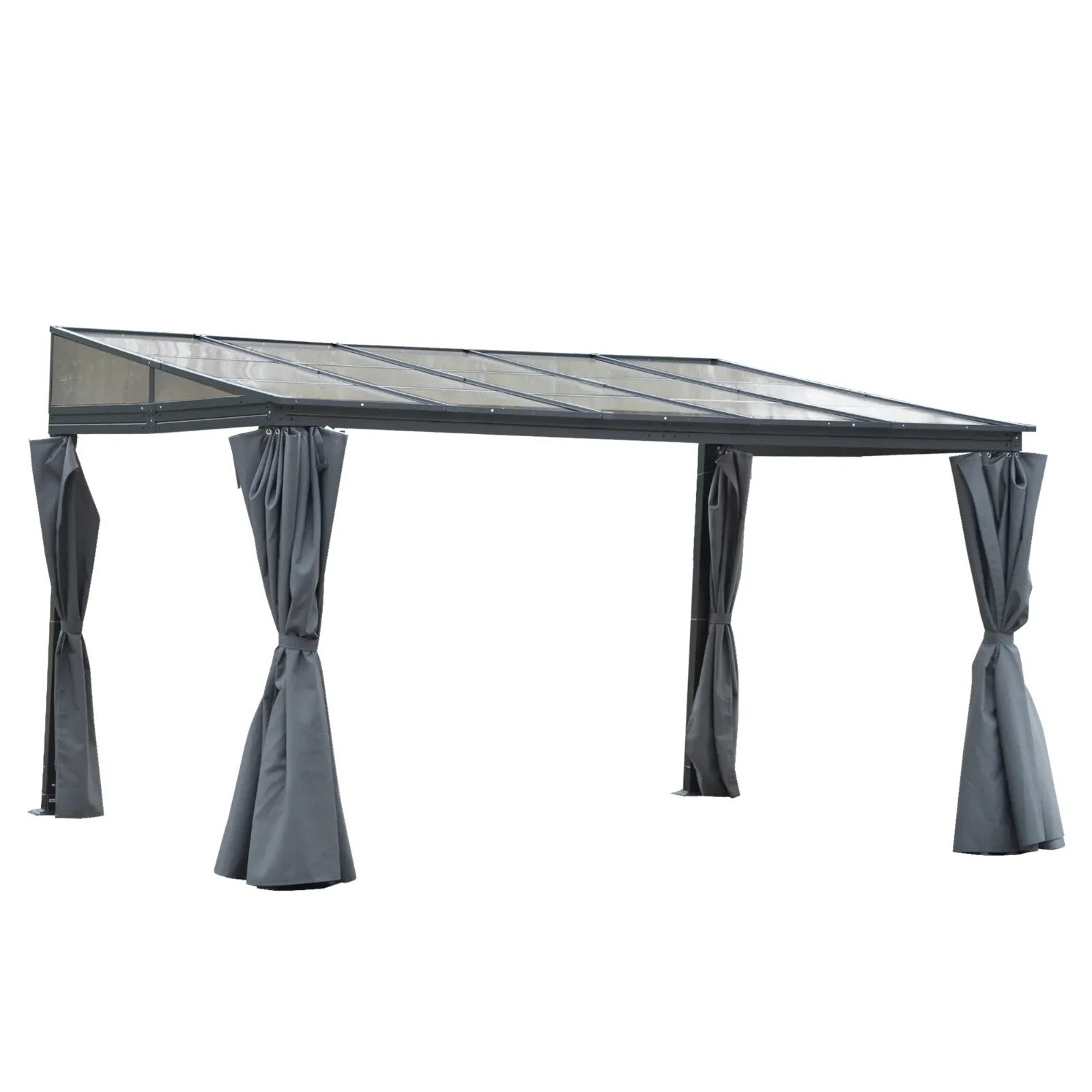 4 x 3m Garden Pergola Gazebo with Curtains Outdoor Party Tent Canopy Sun Shelter - Home and Garden Furniture Shop - rustic - furniture