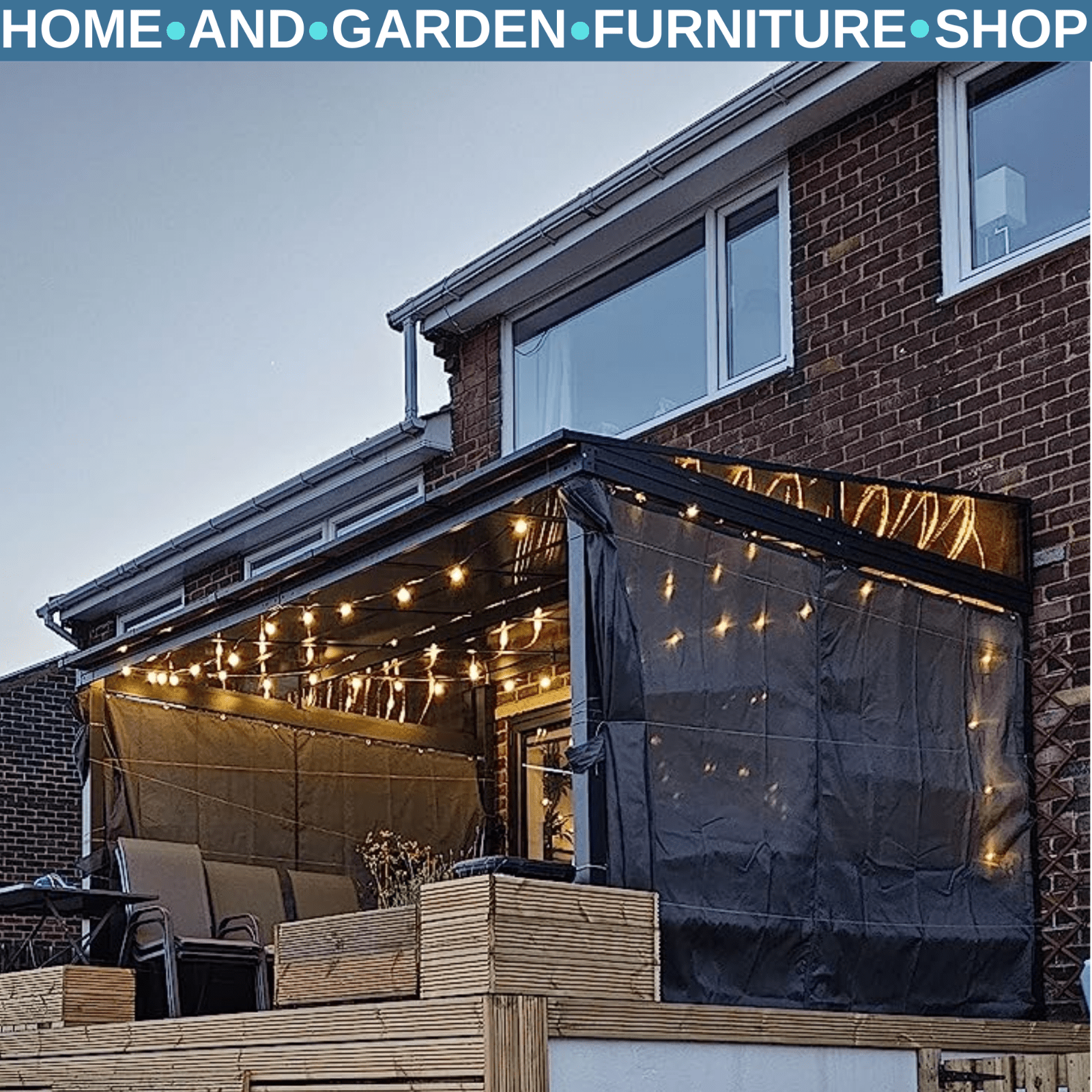 4 x 3m Garden Pergola Gazebo with Curtains Outdoor Party Tent Canopy Sun Shelter - Home and Garden Furniture Shop - rustic - furniture