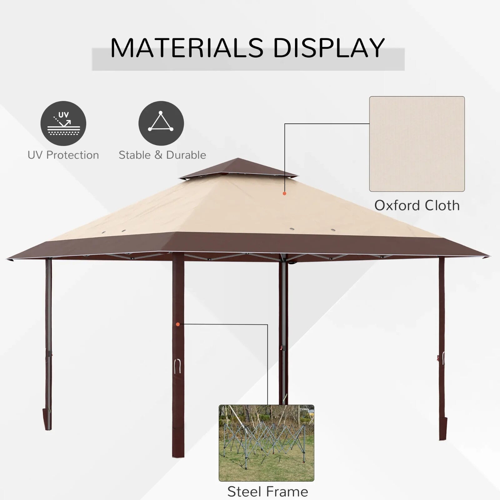 4 x 4m Pop - Up Gazebo Canopy Marquee Tent Adjustable Legs Outdoor Wedding Shelter - Home and Garden Furniture Shop - rustic - furniture