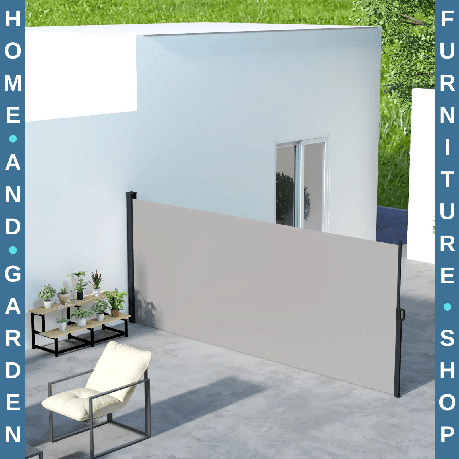 400×160cm Retractable Side Awning Outdoor Privacy Screen for Garden Balcony Pool - Home and Garden Furniture Shop - rustic - furniture