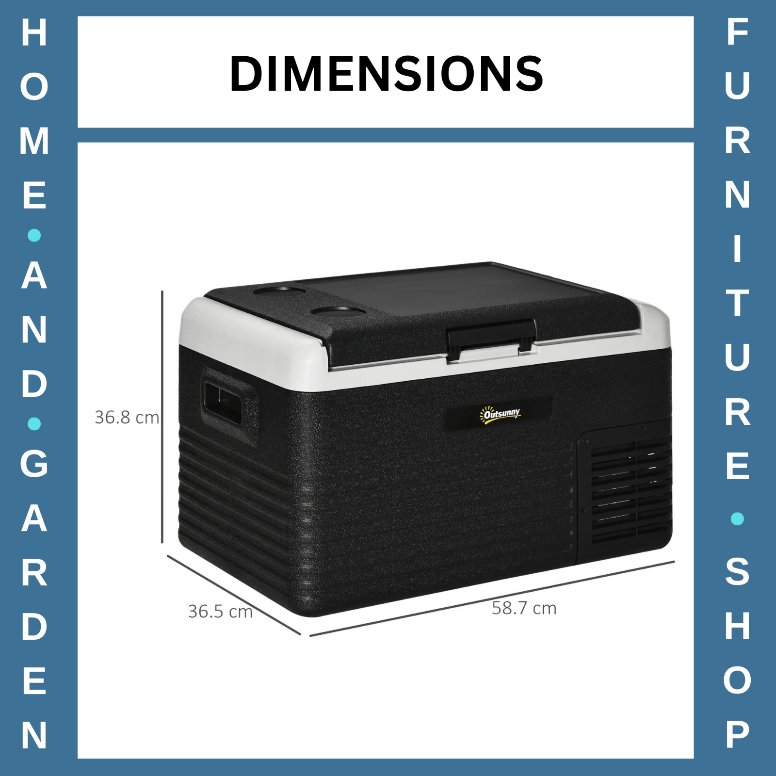 40L Portable Car Fridge Freezer Compressor Cooler with LED Light & Handles Black - Home and Garden Furniture Shop - rustic - furniture