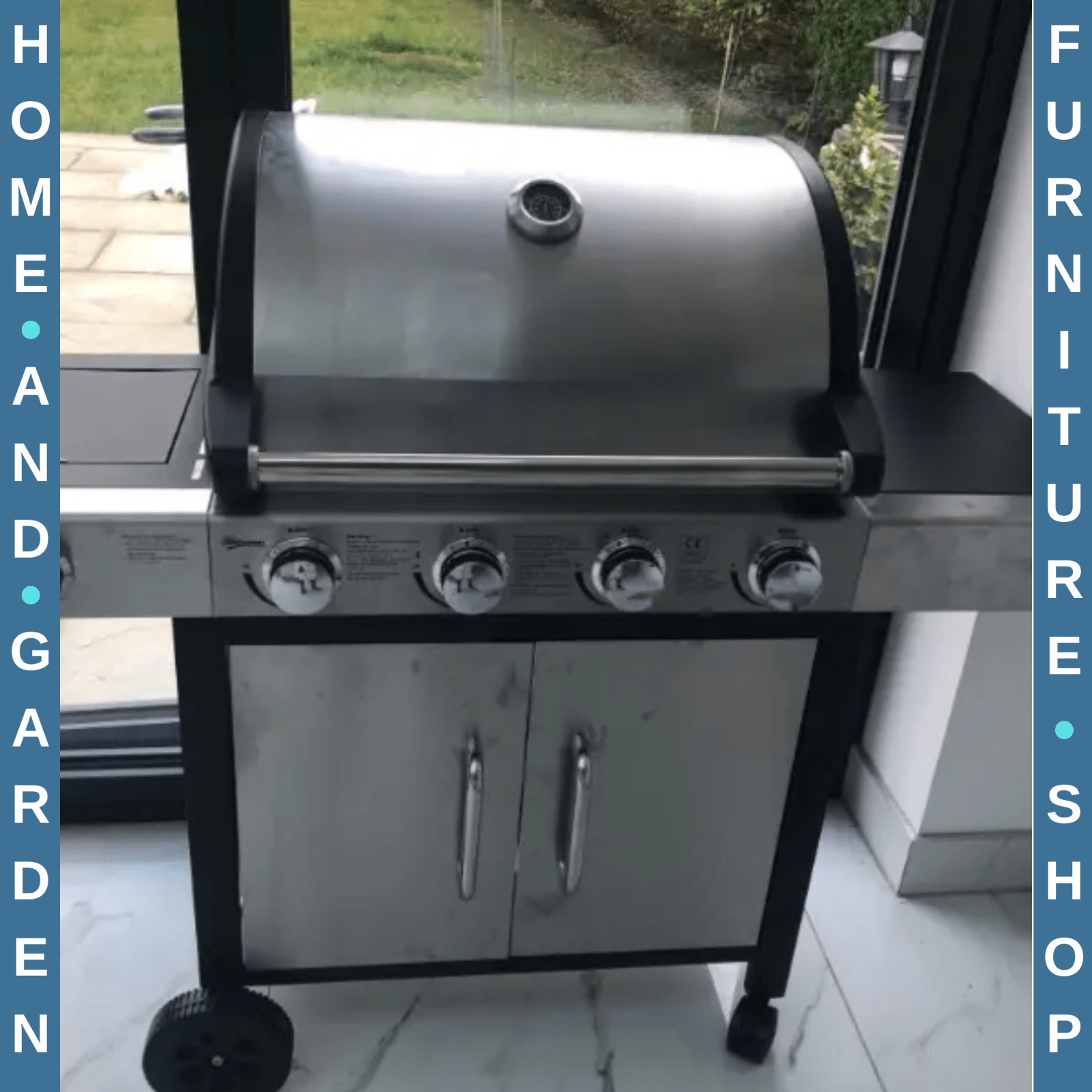 4+1 Burner Gas BBQ Grill with Side Burner Outdoor Garden Barbecue 118x55x113 cm - Home and Garden Furniture Shop - rustic - furniture