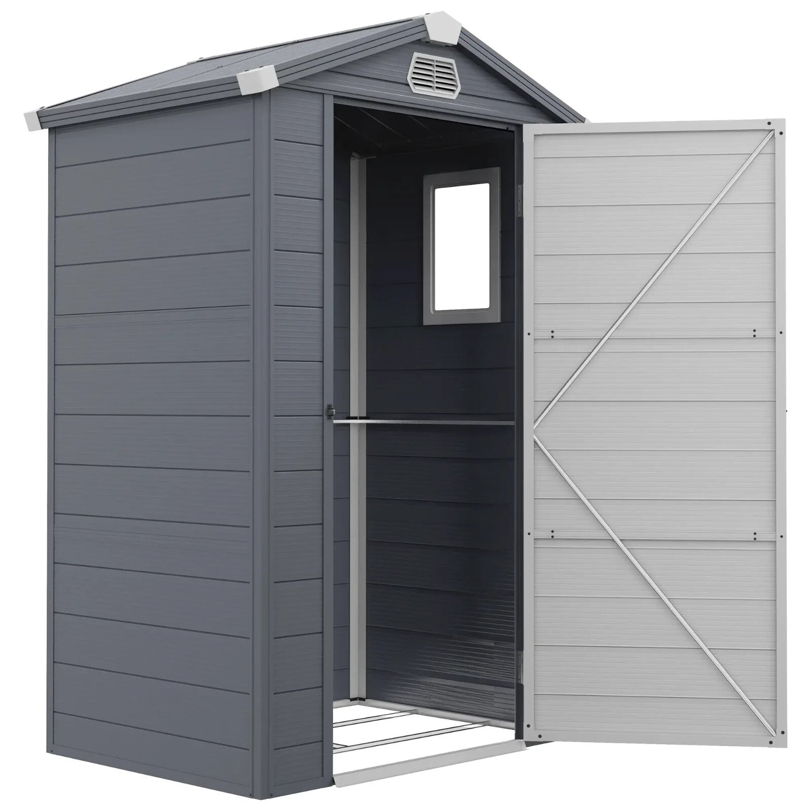 4.4 x 3.3ft Outdoor Garden Shed w/ Foundation Kit Tool House & Ventilation Slot - Home and Garden Furniture Shop - rustic - furniture