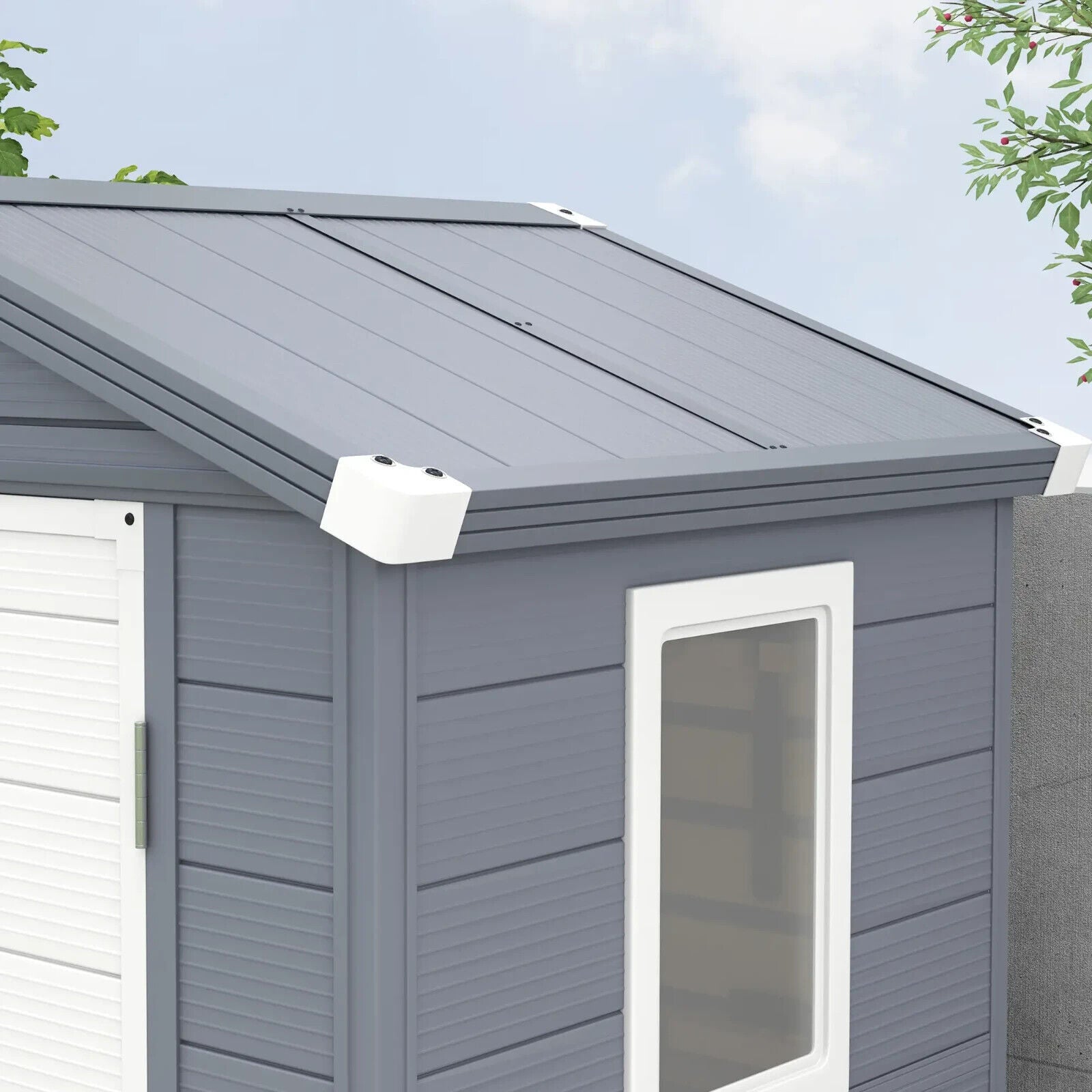 4.4 x 3.3ft Outdoor Garden Shed w/ Foundation Kit Tool House & Ventilation Slot - Home and Garden Furniture Shop - #rustic - furniture#