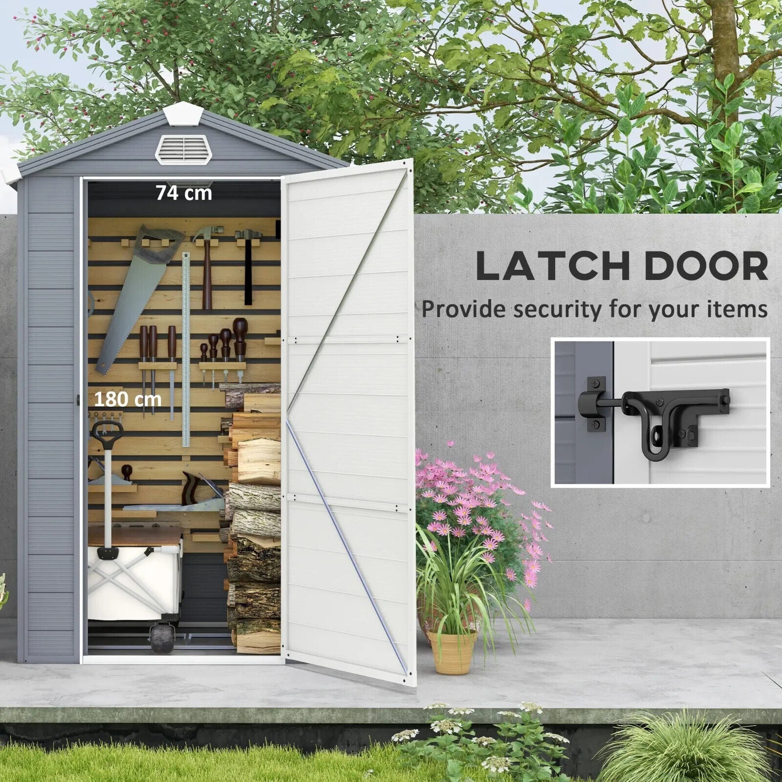 4.4 x 3.3ft Outdoor Garden Shed w/ Foundation Kit Tool House & Ventilation Slot - Home and Garden Furniture Shop - #rustic - furniture#
