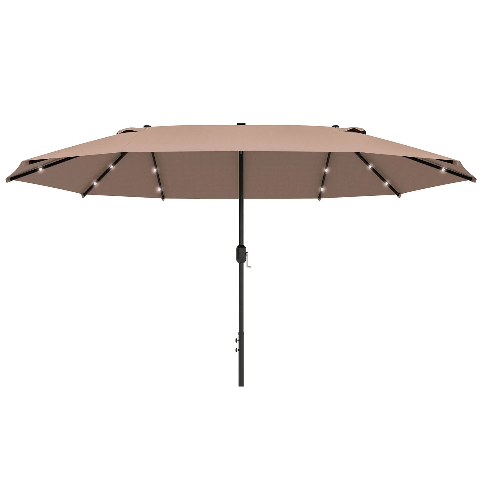 4.4m Double Sided Garden Parasol with LED Solar Lights for Patio Shade Sun Cover - Home and Garden Furniture Shop - rustic - furniture