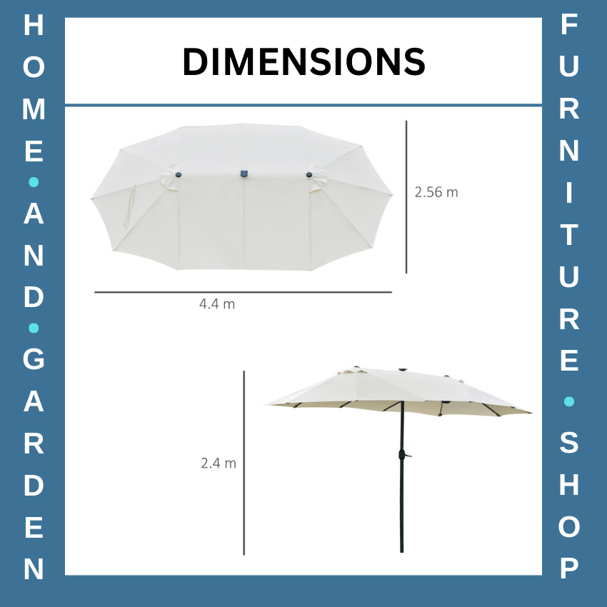 4.4m Double Sided Garden Umbrella with Solar LED Lights Shade Canopy Sun Cover - Home and Garden Furniture Shop - rustic - furniture