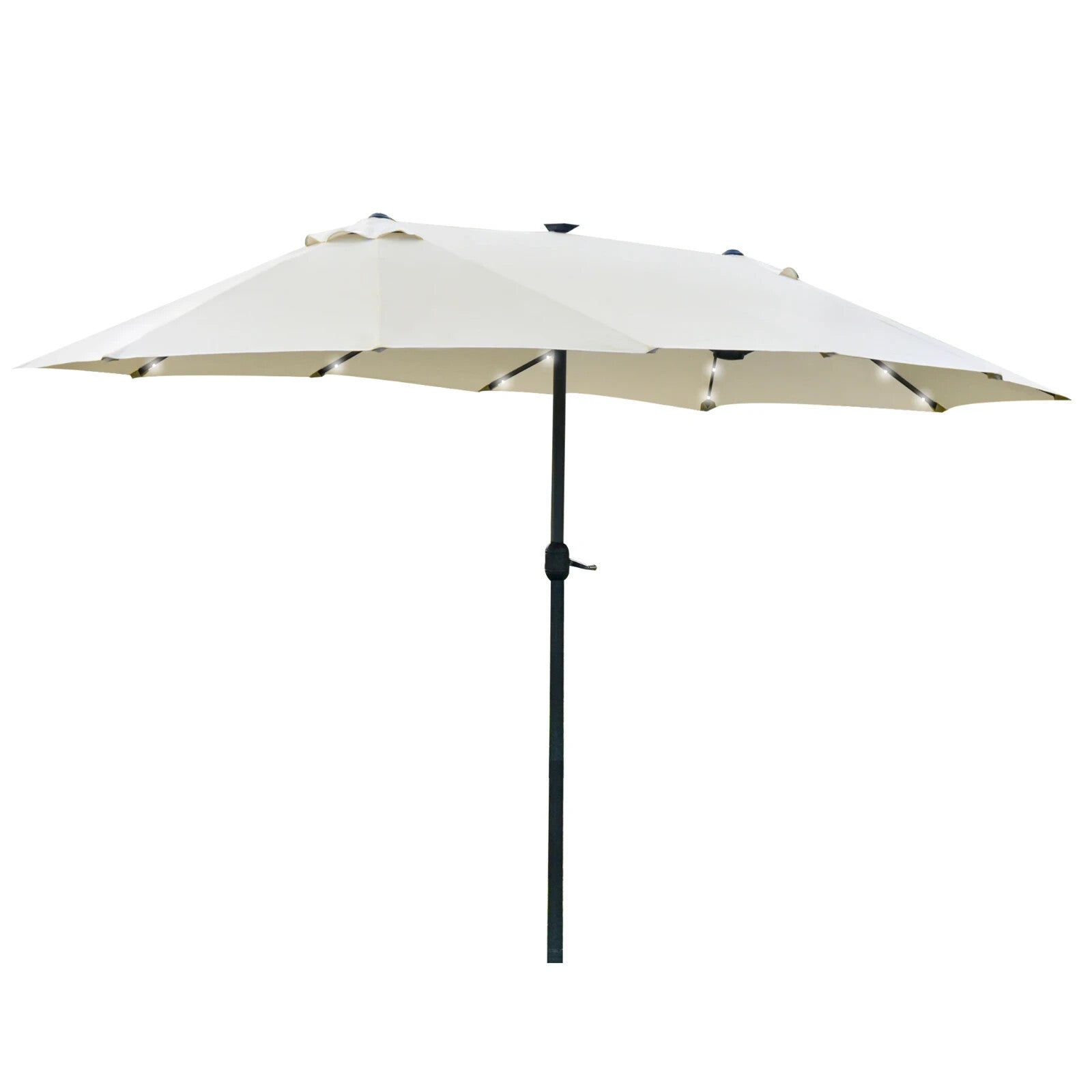 4.4m Double Sided Garden Umbrella with Solar LED Lights Shade Canopy Sun Cover - Home and Garden Furniture Shop - rustic - furniture