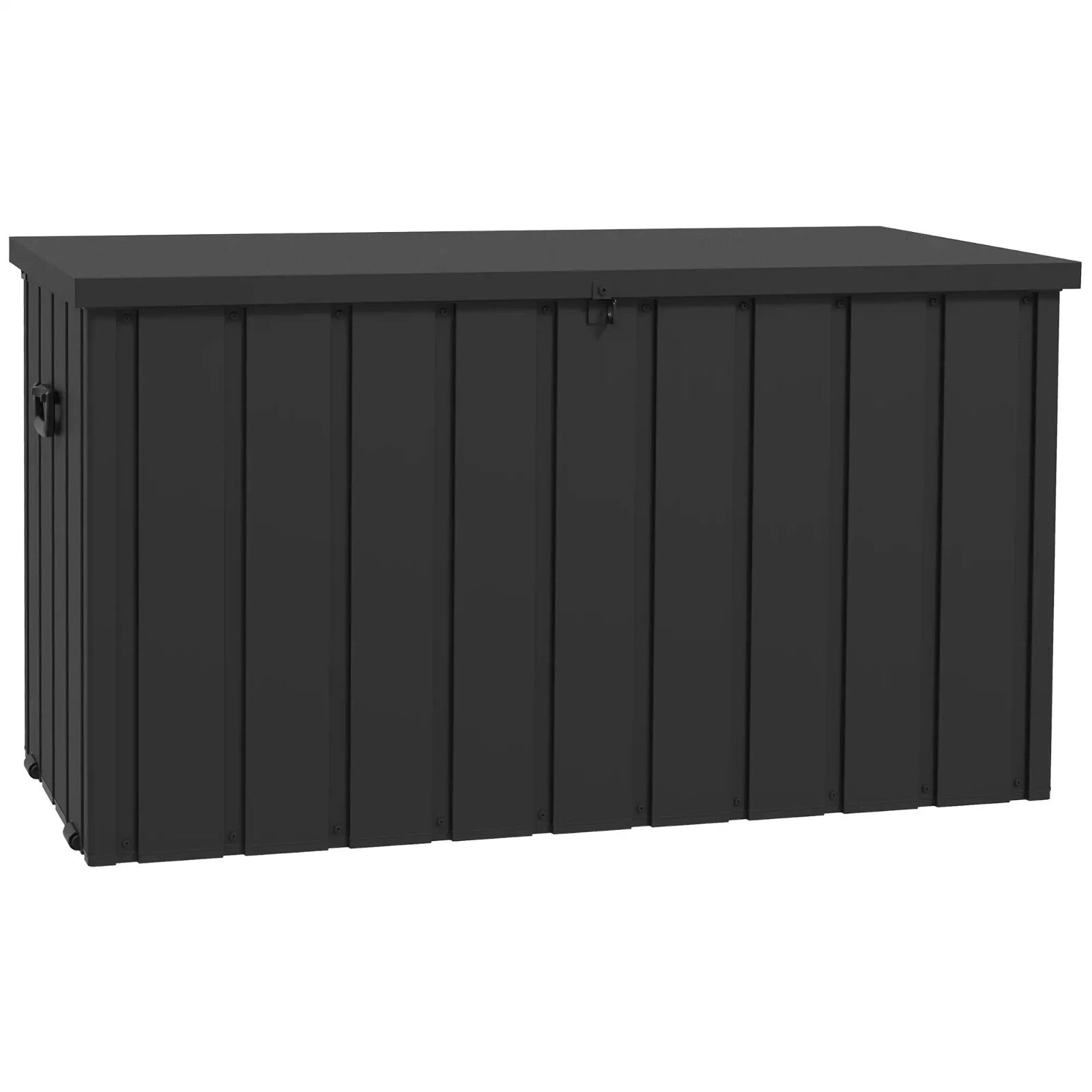 450L Galvanised Steel Garden Storage Box with Wheels Outdoor Weatherproof Chest - Home and Garden Furniture Shop - rustic - furniture