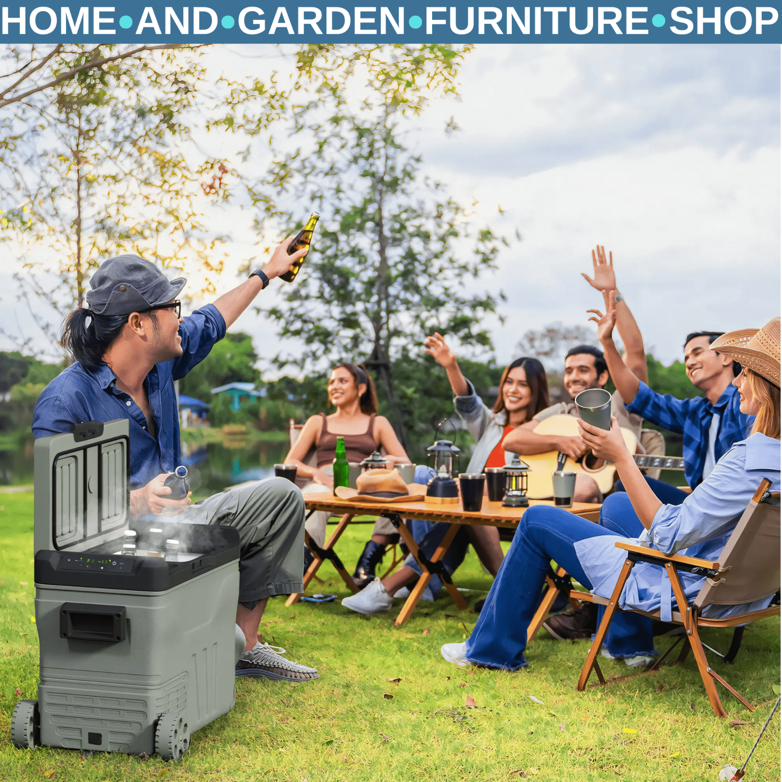 45L Car Refrigerator Portable Car Fridge Freezer Compressor Electric Cooler Box - Home and Garden Furniture Shop - rustic - furniture