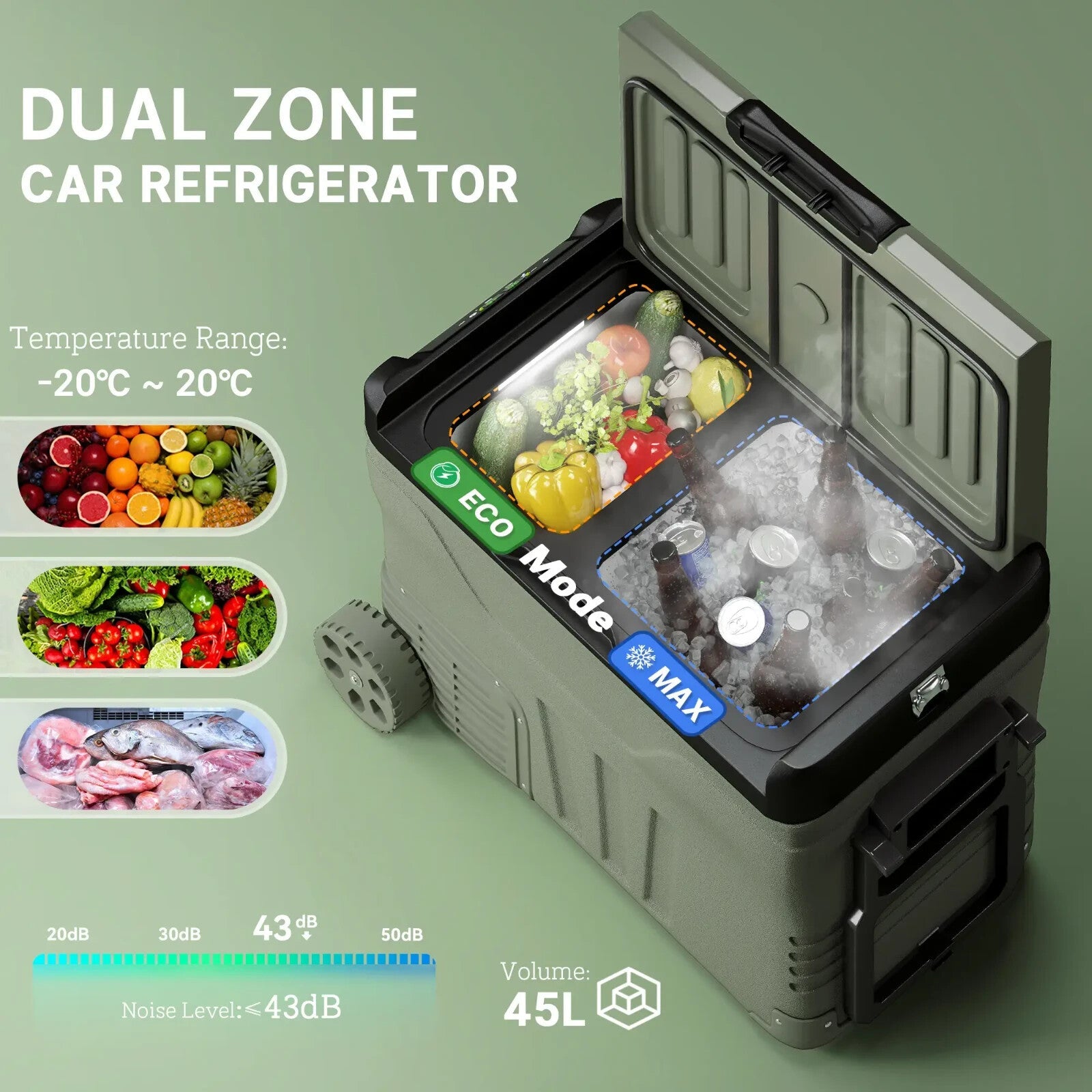 45L Car Refrigerator Portable Car Fridge Freezer Compressor Electric Cooler Box - Home and Garden Furniture Shop - rustic - furniture