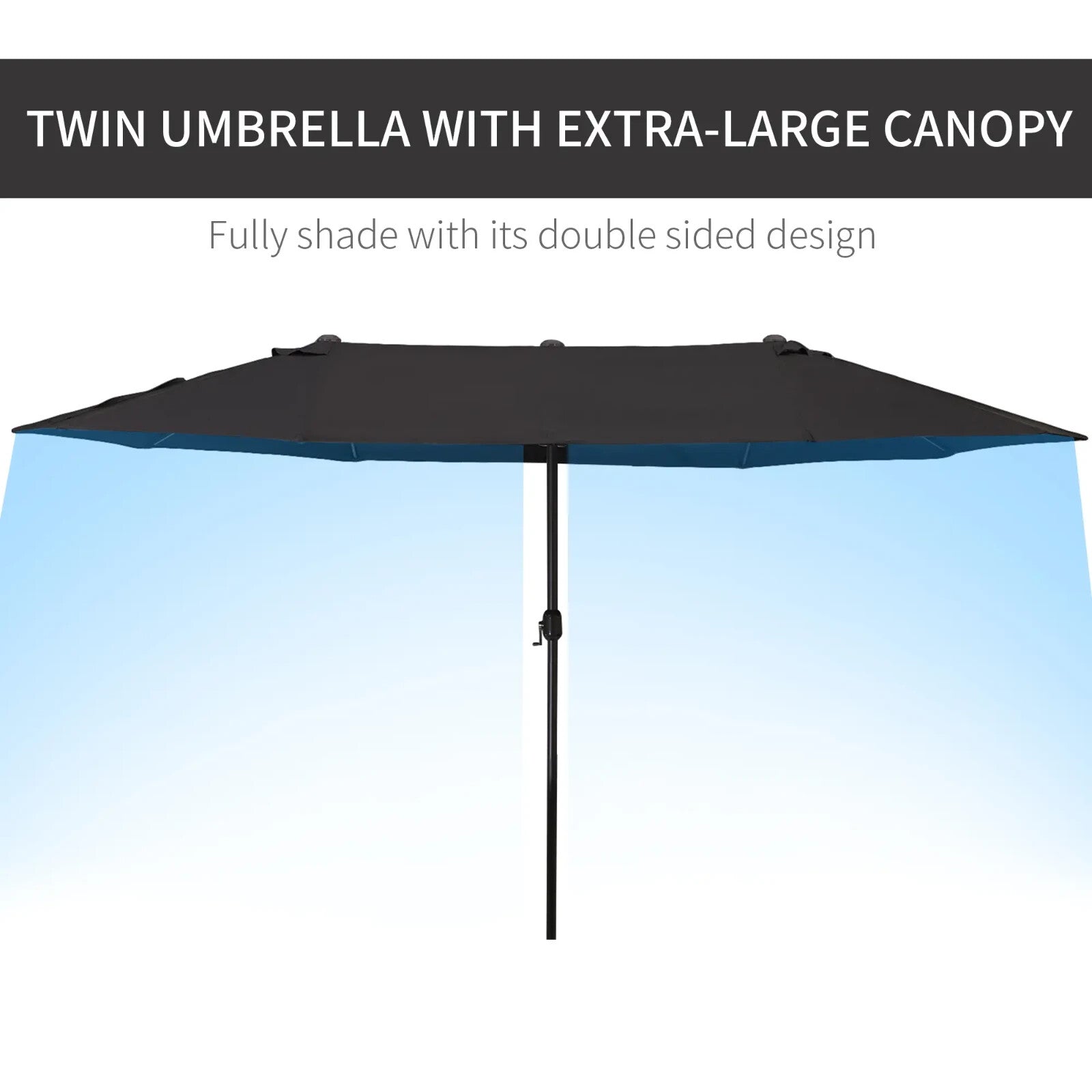 4.6m Double Sided Garden Parasol Large Patio Sun Umbrella Outdoor Shade Canopy - Home and Garden Furniture Shop - rustic - furniture