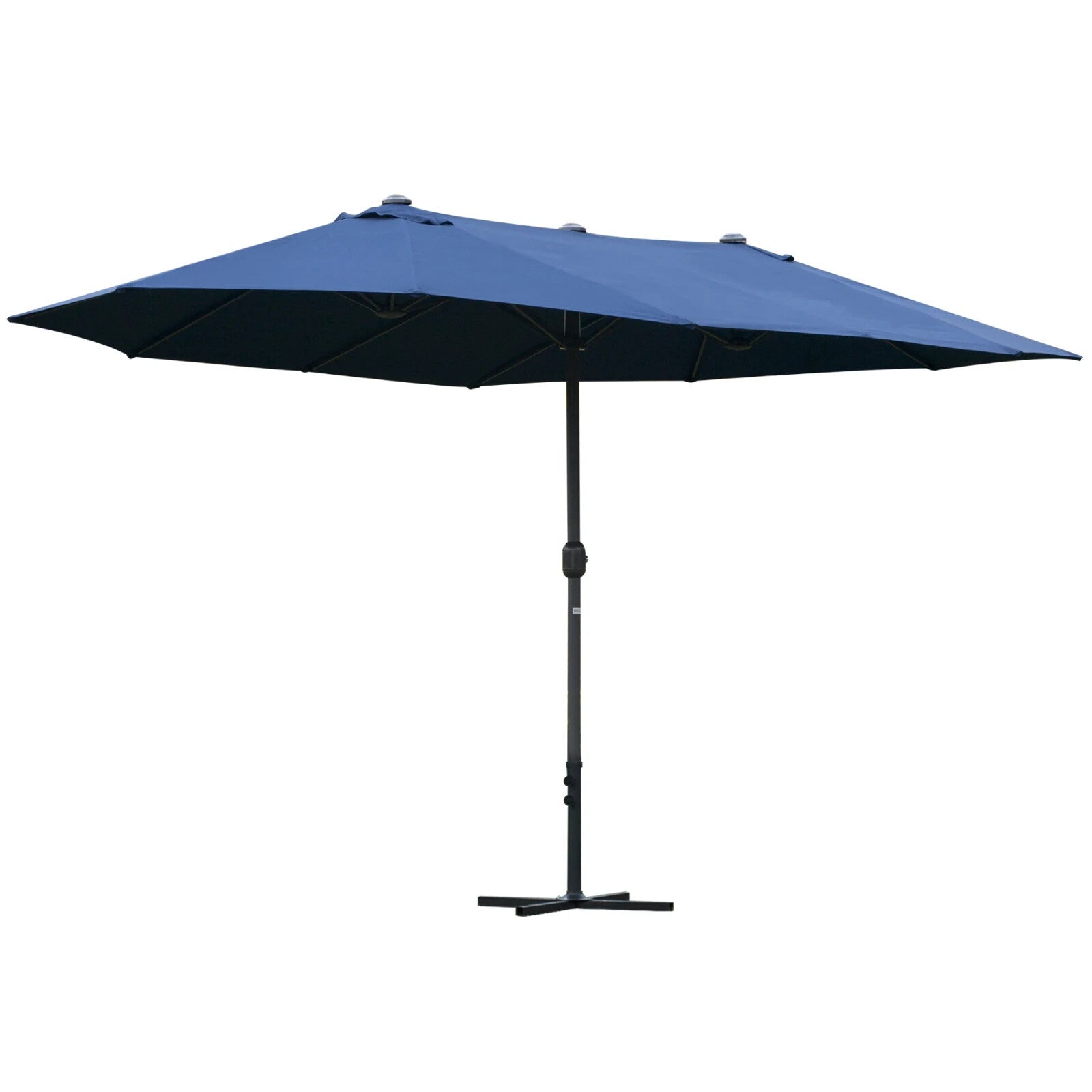 4.6m Double Sided Garden Sun Umbrella Canopy with Crank and Cross Base Shade - Home and Garden Furniture Shop - rustic - furniture