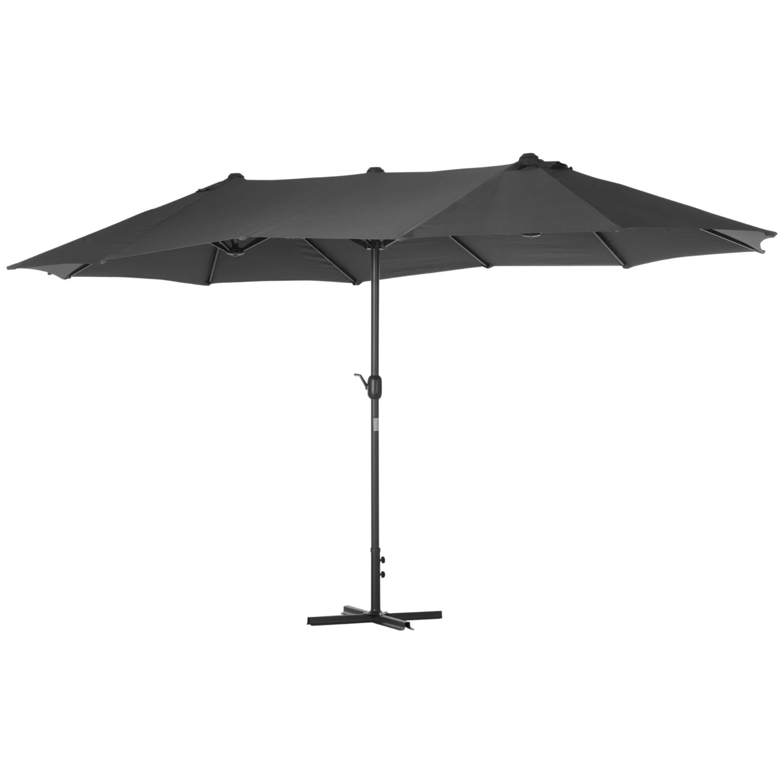 4.6m Garden Sun Umbrella with Double Sided Canopy Cross Base and Crank Handle - Home and Garden Furniture Shop - rustic - furniture