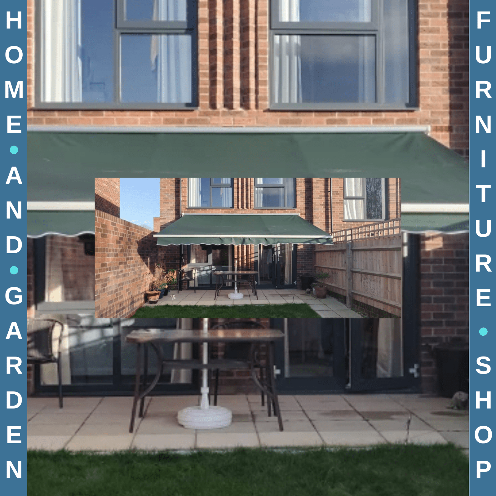 4m x 3m Manual Garden Awning Retractable Canopy Outdoor Patio Sun Shade Cover - Home and Garden Furniture Shop - rustic - furniture