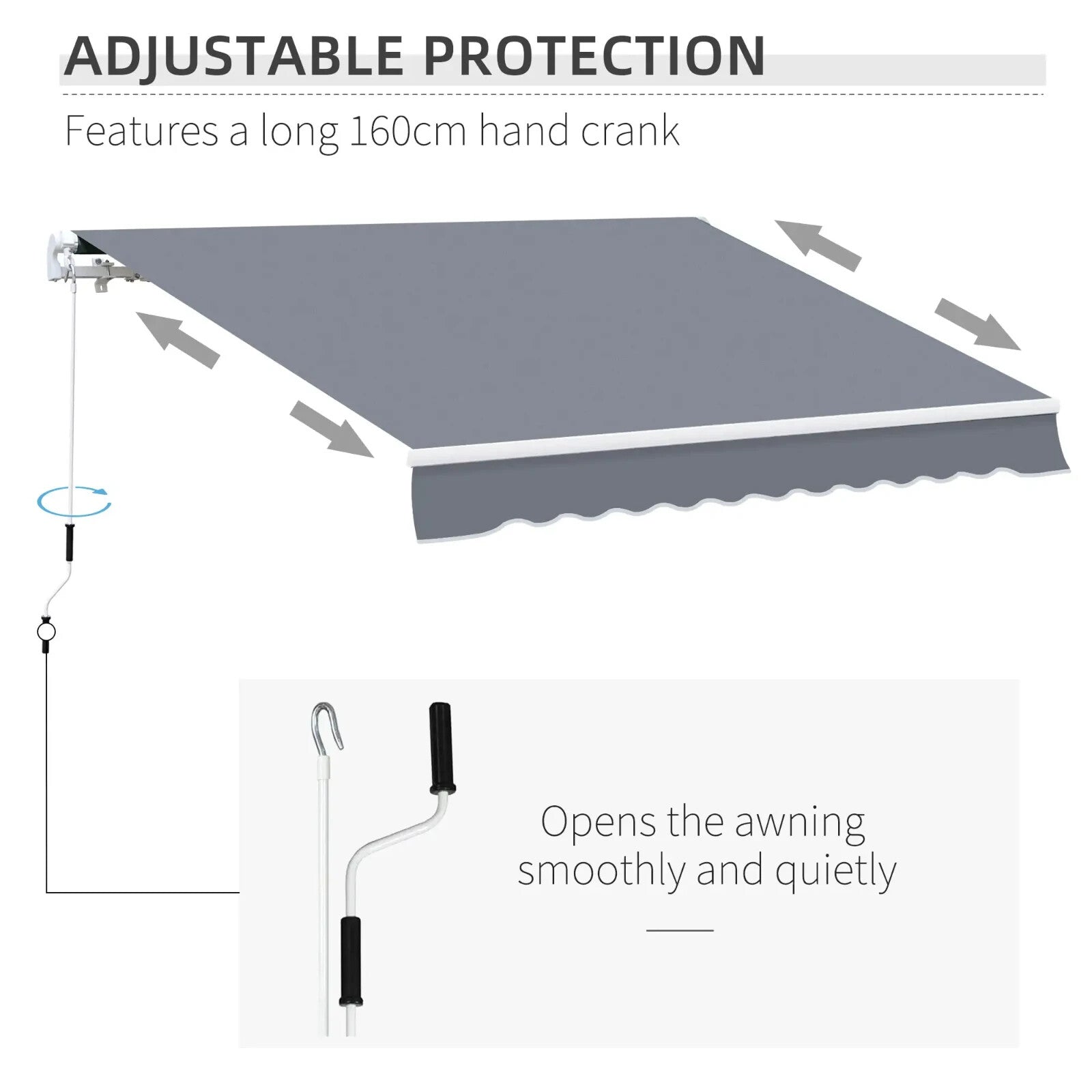 4m x 3m Manual Retractable Awning Wall Mounted Patio Canopy Outdoor Shelter - Home and Garden Furniture Shop - rustic - furniture