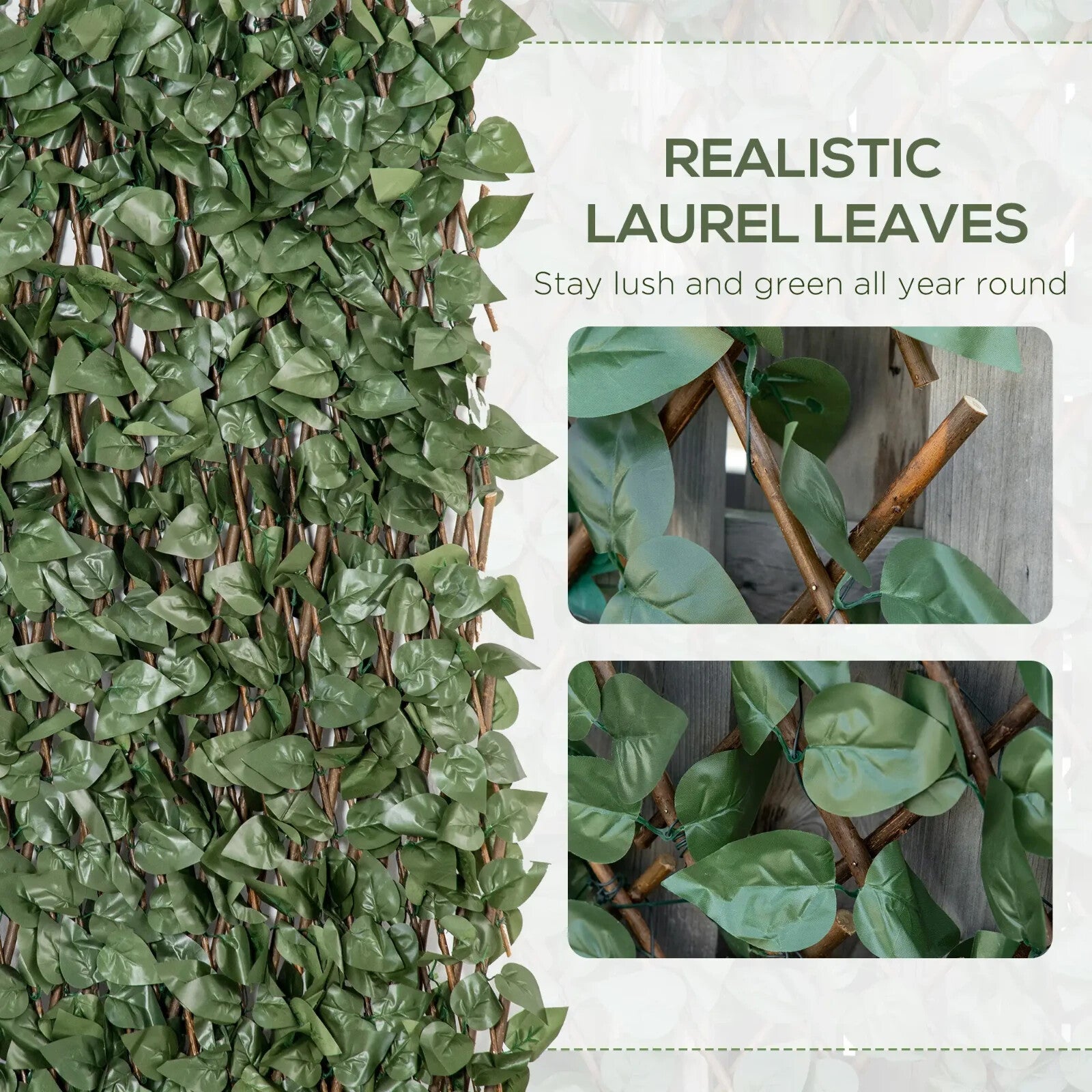 4pcs Expanding Artificial Trellis Fence 2m x 1m Garden Decorative Privacy Screen - Home and Garden Furniture Shop - rustic - furniture