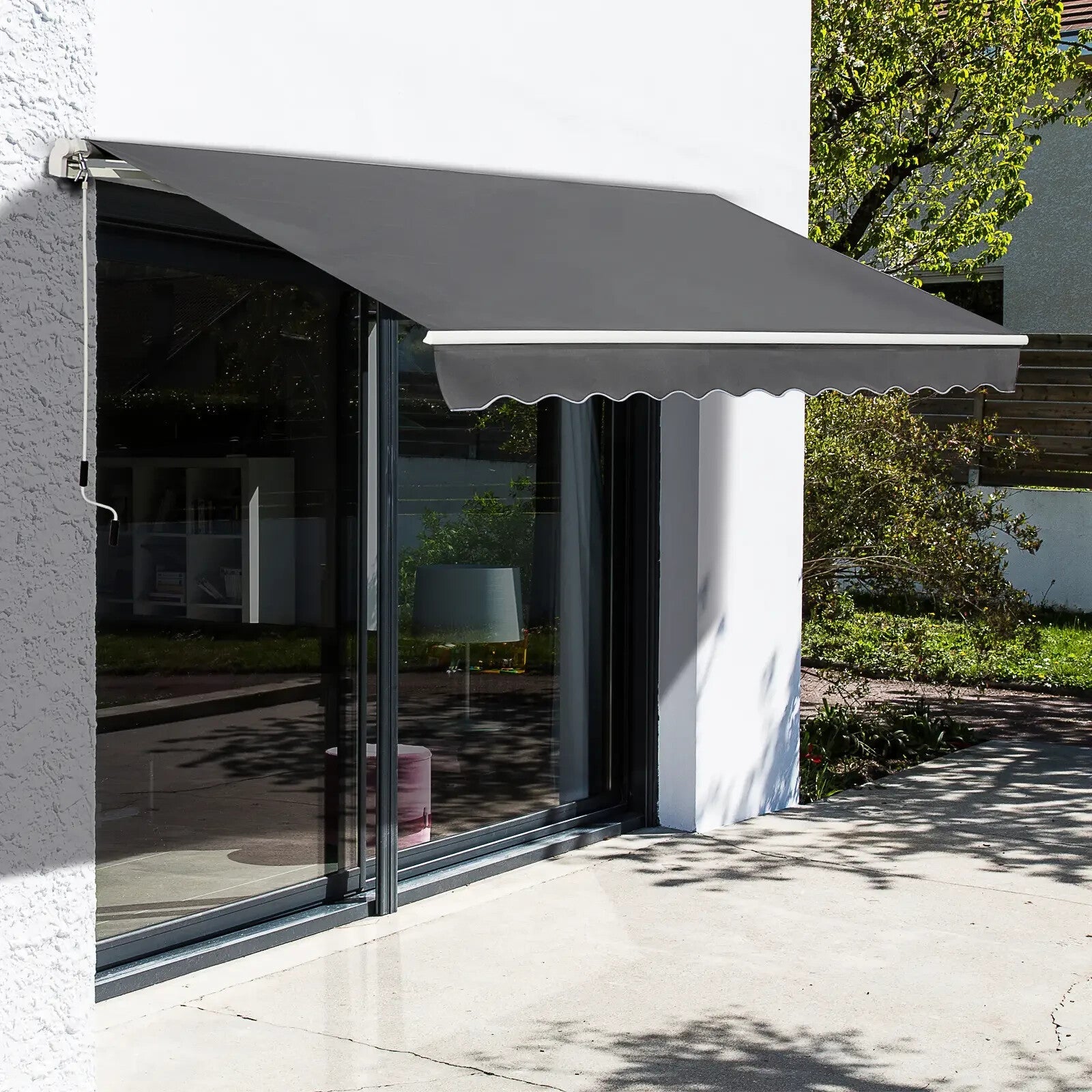 4x2.5m Manual Retractable Awning with Handle for Window Door Sun & Weather Shade - Home and Garden Furniture Shop - rustic - furniture