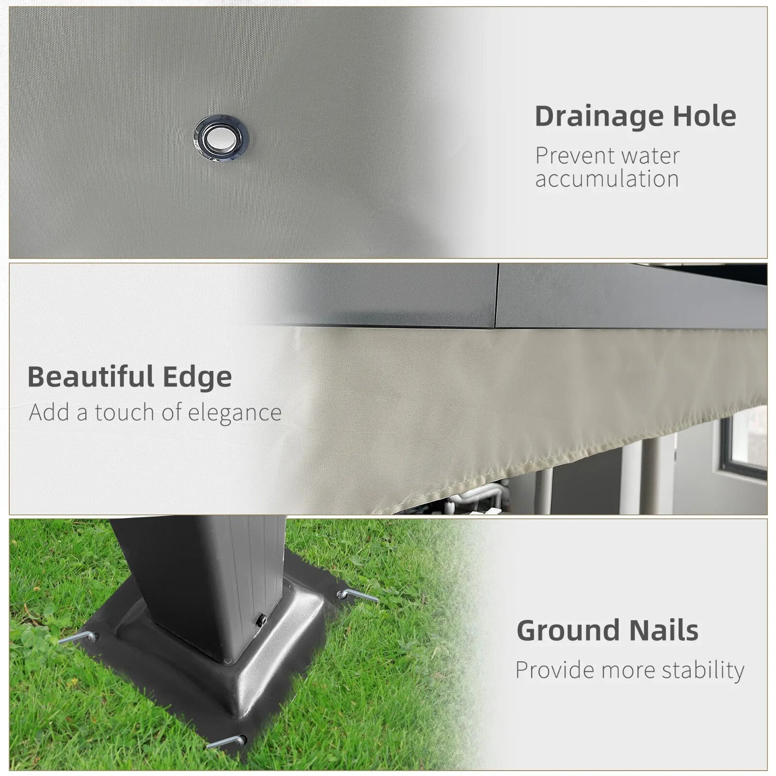 4x3m Aluminium Garden Pergola Gazebo with Retractable Canopy Roof Cream White - Home and Garden Furniture Shop - rustic - furniture