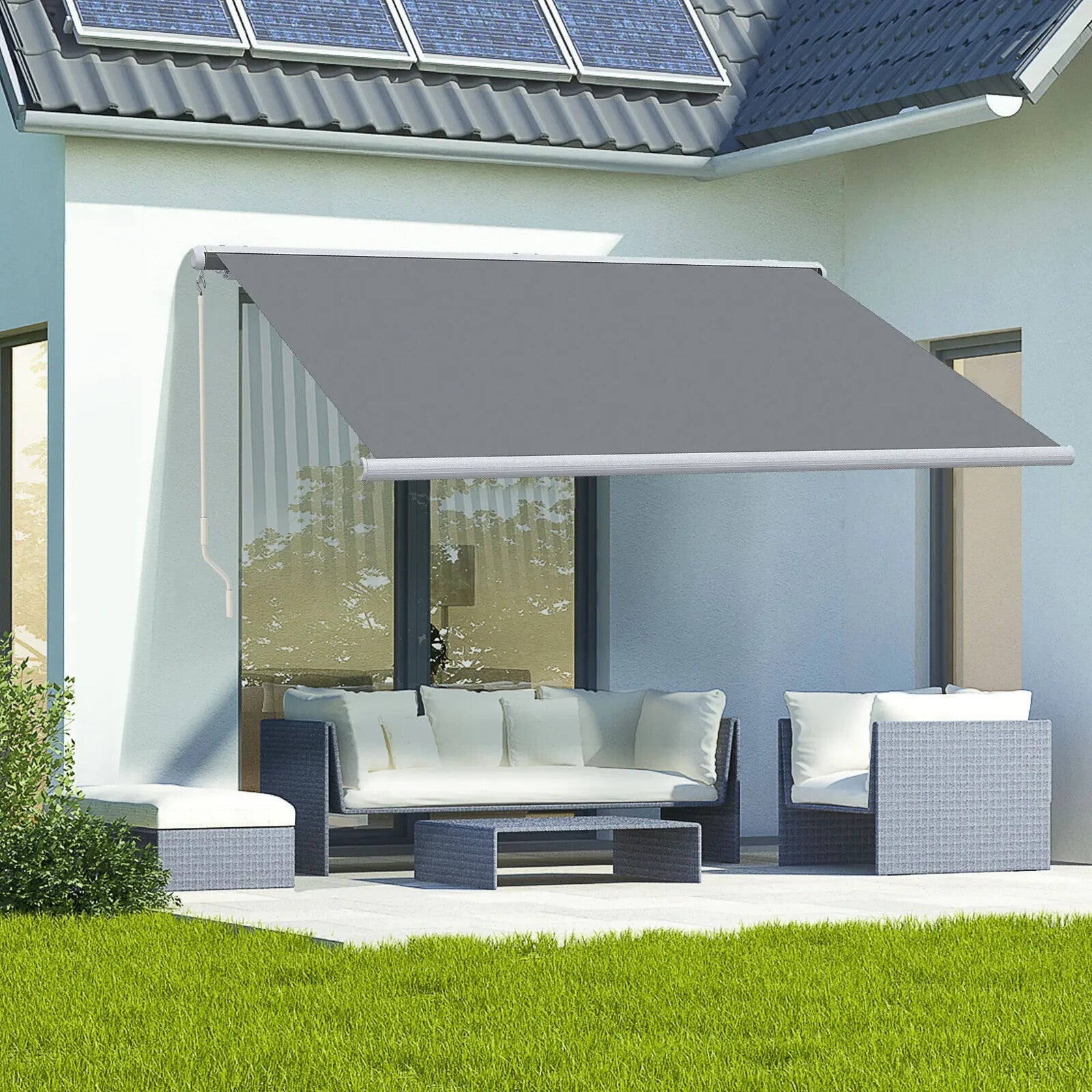 4x3m Electric Cassette Awning for Patio Doors w/ Remote Control & Manual Option - Home and Garden Furniture Shop - rustic - furniture