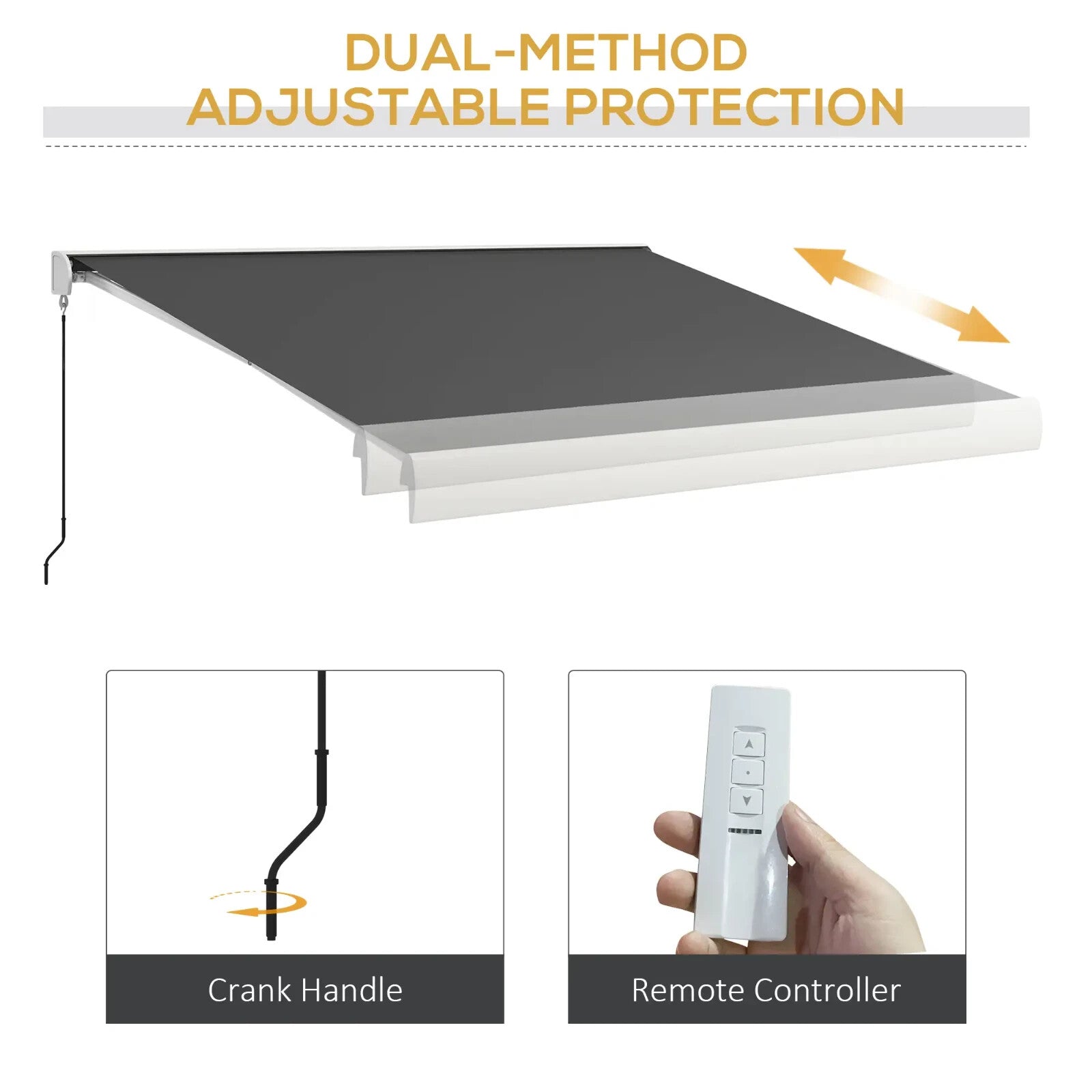 4x3m Electric Retractable Awning w/ Remote Aluminium Frame for Patio Door Shade - Home and Garden Furniture Shop - rustic - furniture
