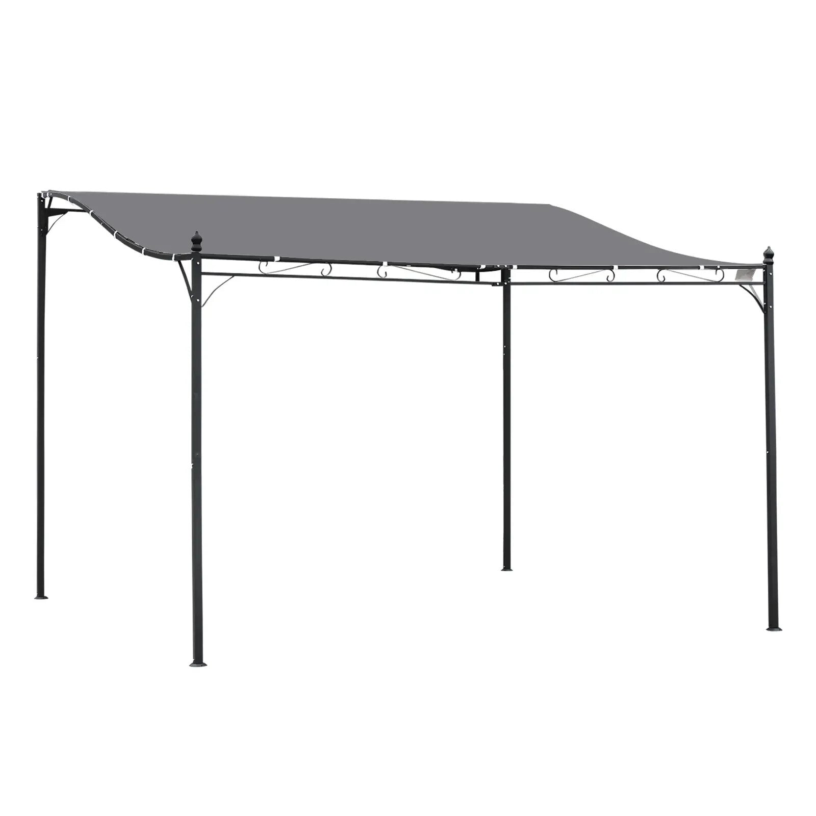 4x3m Wall Mounted Metal Gazebo Canopy Awning Garden Door Porch Shelter – Grey - Home and Garden Furniture Shop - rustic - furniture