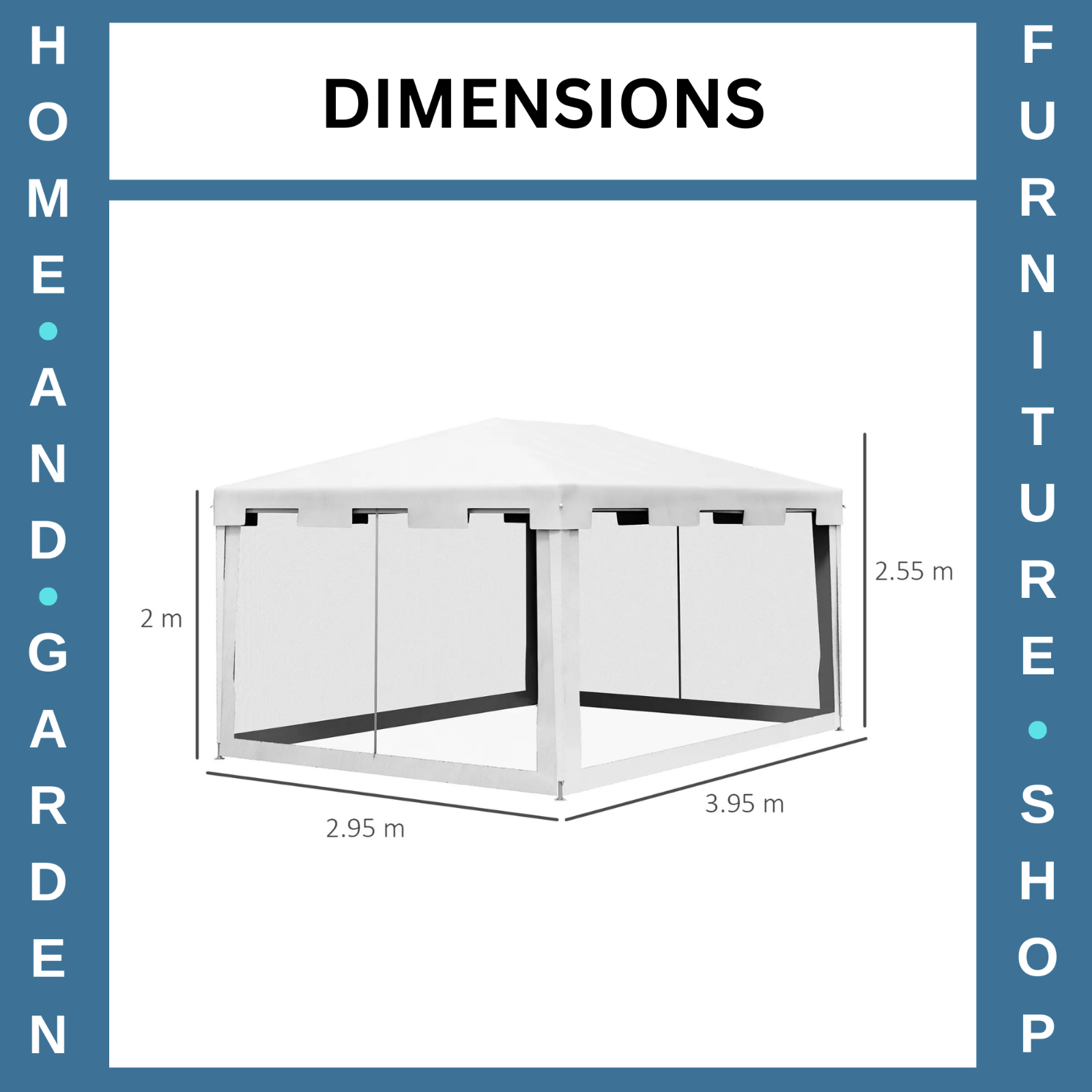 4x3m Waterproof Party Tent Gazebo w/ Panels Outdoor Wedding Event Canopy Shelter - Home and Garden Furniture Shop - rustic - furniture