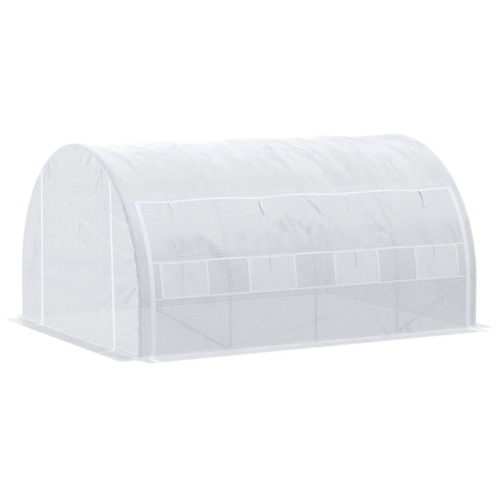 4x3x2m Walk - In Polytunnel Greenhouse Tent with Steel Frame Zipped Door & Windows - Home and Garden Furniture Shop - rustic - furniture